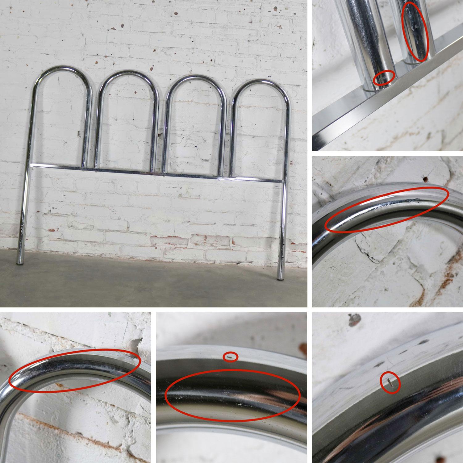 1960-1970’s Mid-Century Modern Chrome Tube Four Arch Full-Size Headboard For Sale 4