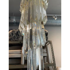 1960/1970s Vintage Italian Murano Glass Spiral Triedri Chandelier