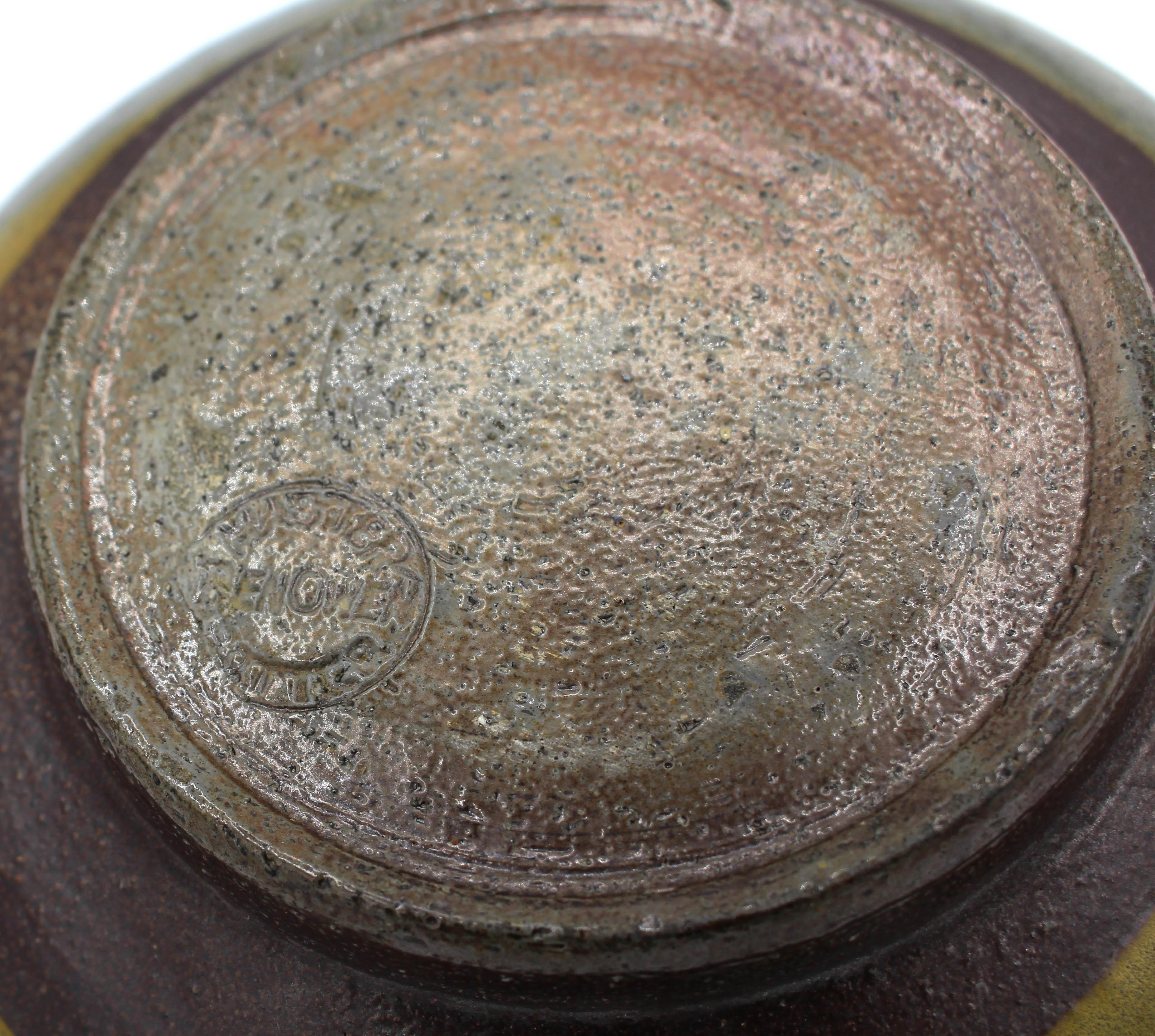 1960-1972 Frogskin Glaze Pottery Bowl by Ben Owen I In Good Condition For Sale In Chapel Hill, NC