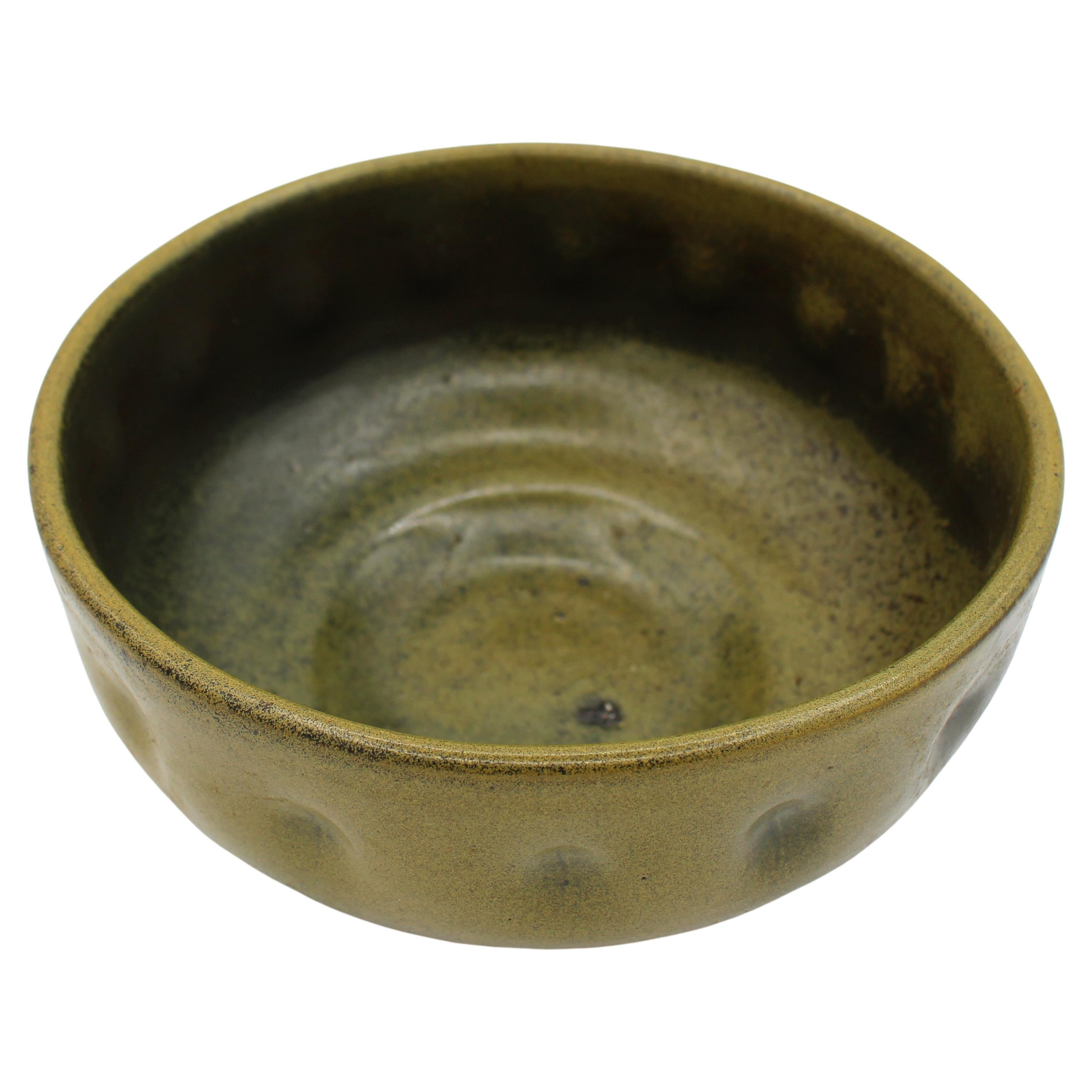 1960-1972 Frogskin Glaze Pottery Bowl by Ben Owen I
