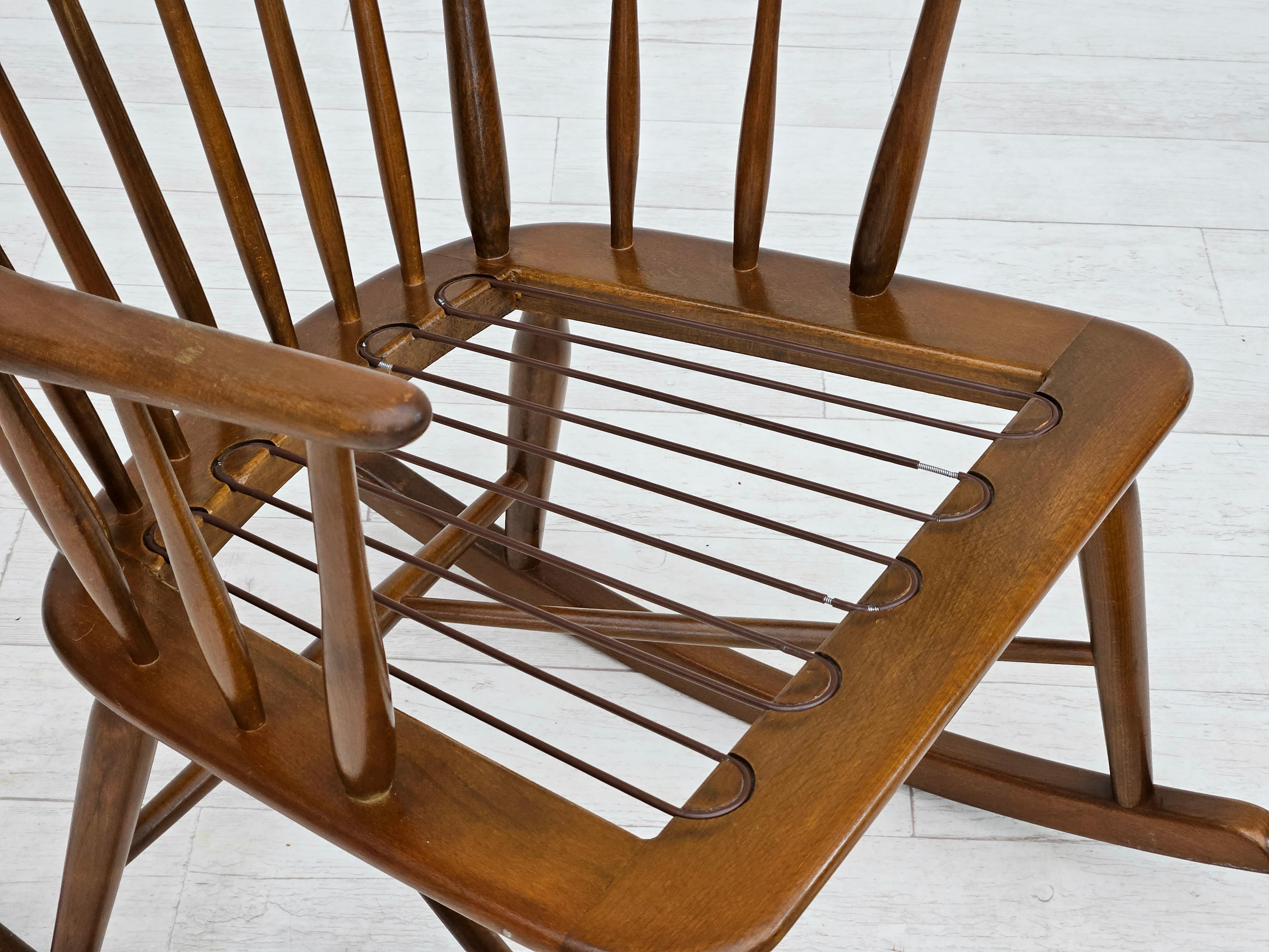Années 1960-70, Design/One par Farstrup Stolefabrik, chaise à bascule rembourrée. en vente 8