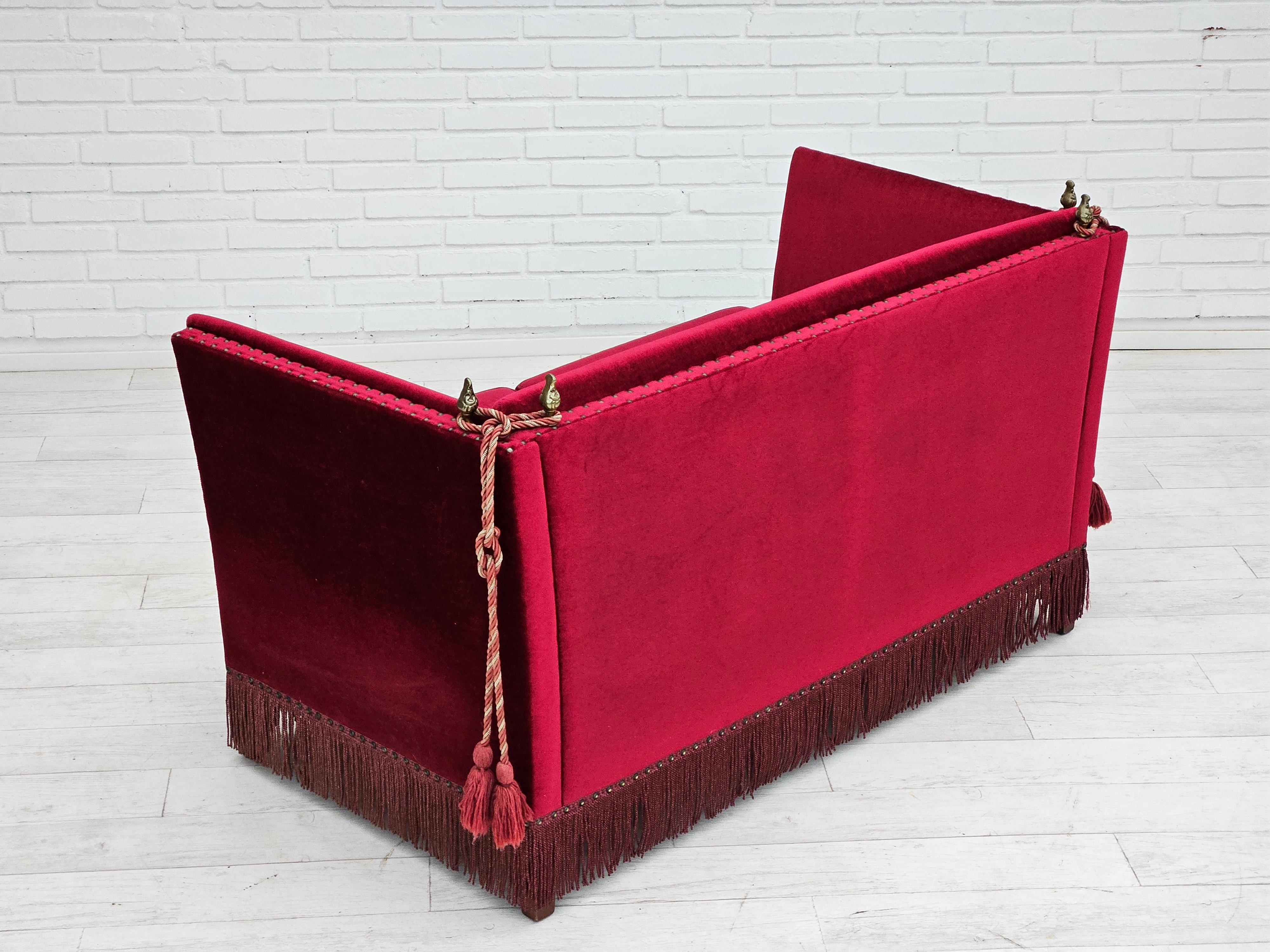1960-70s, Danish velour 2 seater sofa, original very good condition. For Sale 3