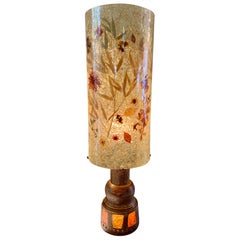 1960-70s Grande lampe française en céramique et résine