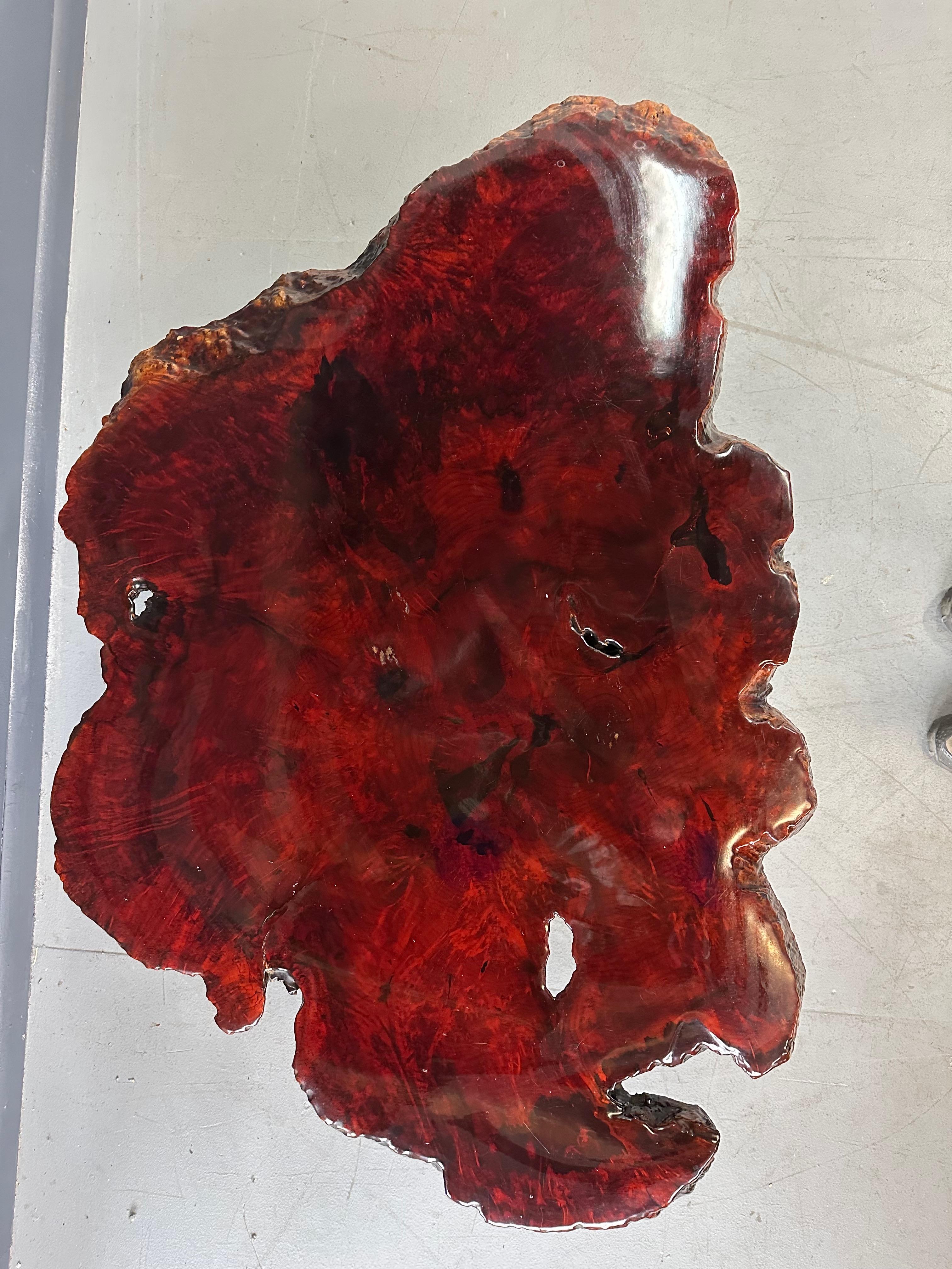 1960-70's Vintage Live Edge California Redwood Burl Table Mid Century In Good Condition In Philadelphia, PA