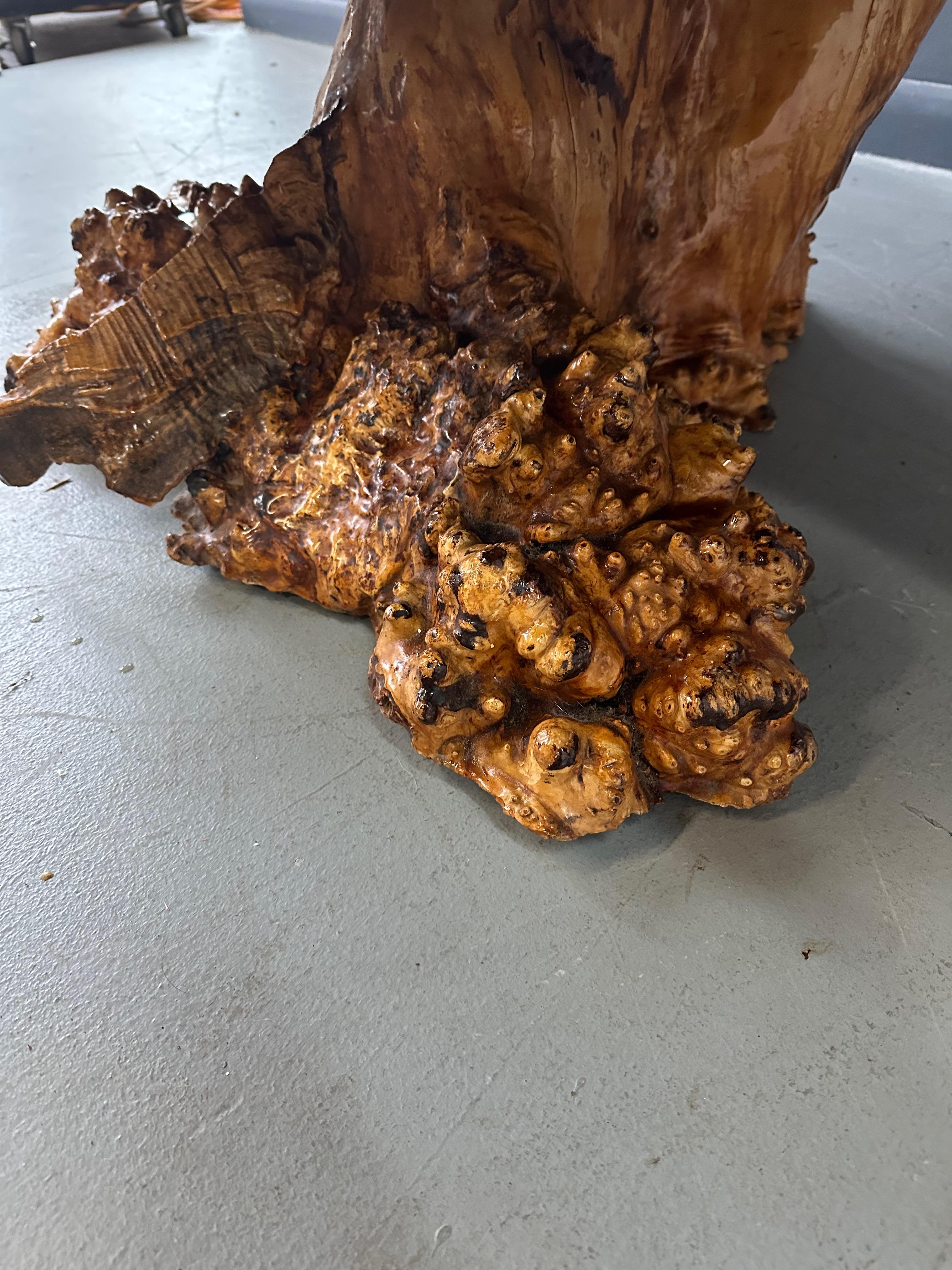 20th Century 1960-70's Vintage Live Edge California Redwood Burl Table Mid Century