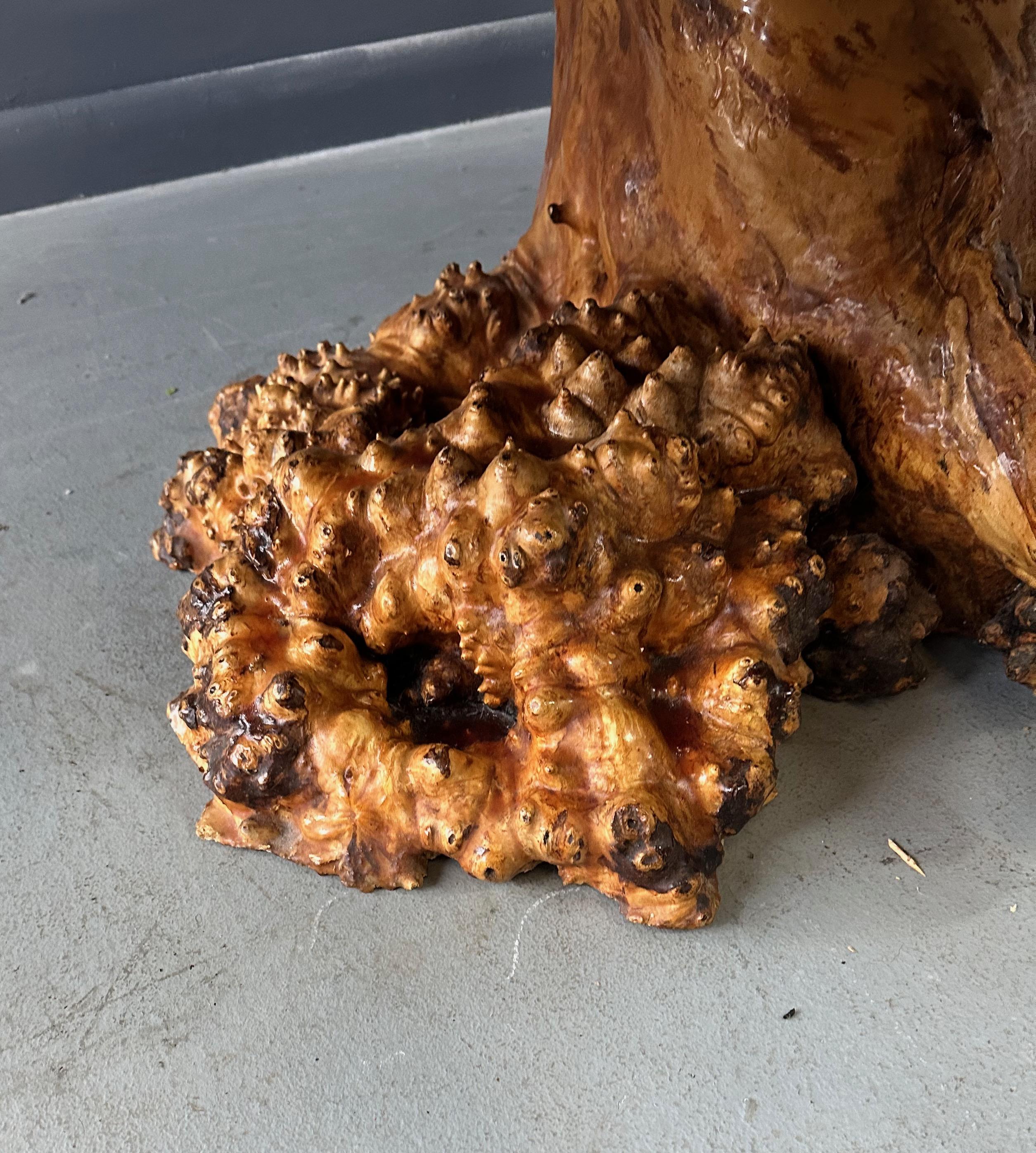 Wood 1960-70's Vintage Live Edge California Redwood Burl Table Mid Century