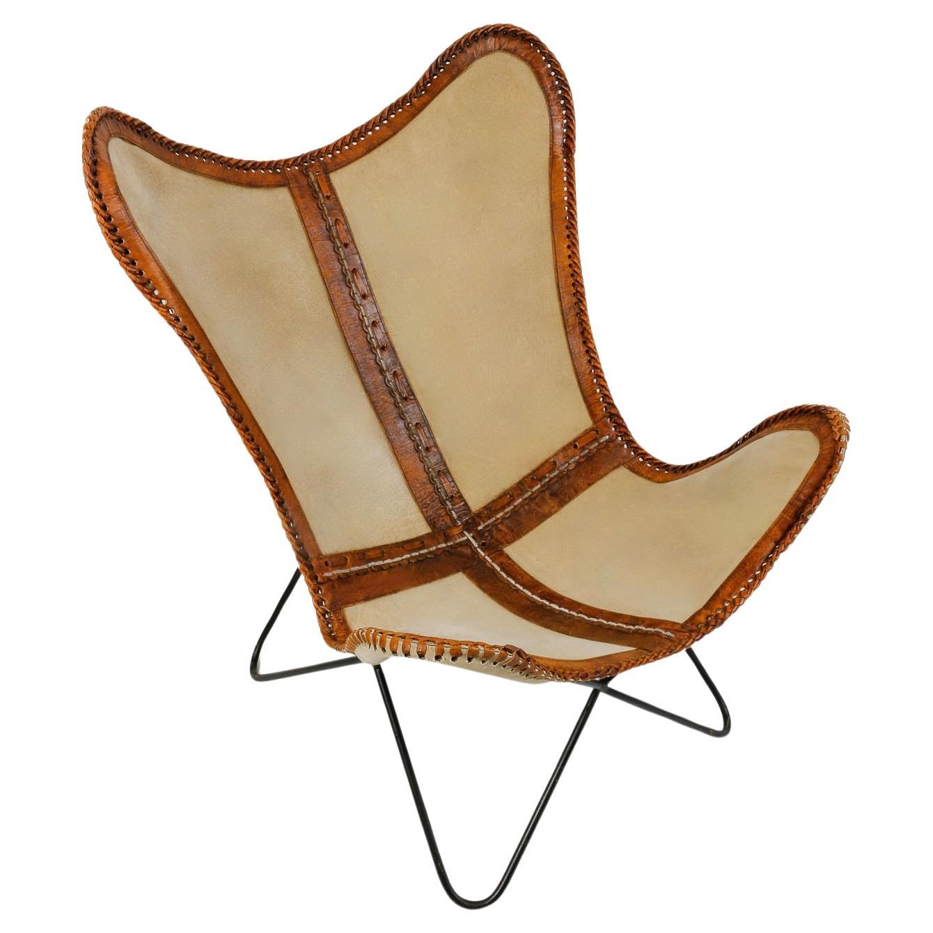 French 1960 AA Butterfly armchair Airbone edition 