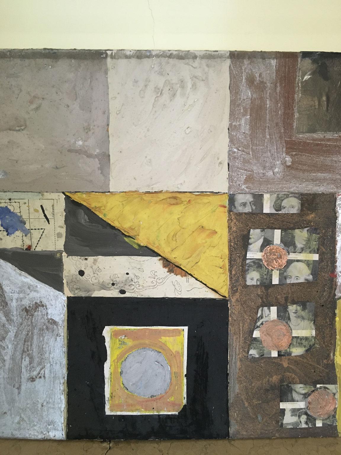 1960 Abstract Painting and Paper Collage Ermete by Ermete Lancini  For Sale 7