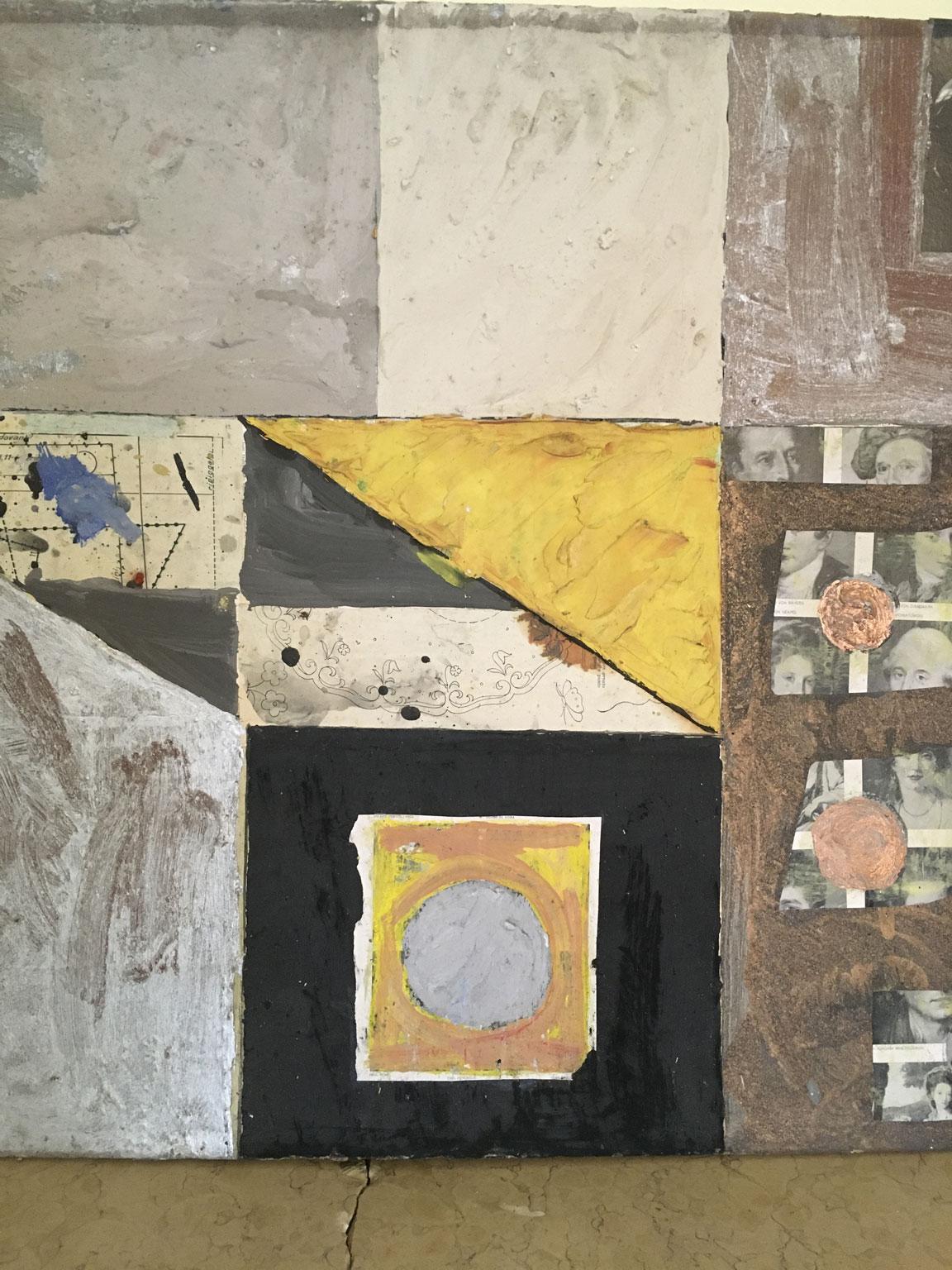 20th Century 1960 Abstract Painting and Paper Collage Ermete by Ermete Lancini  For Sale