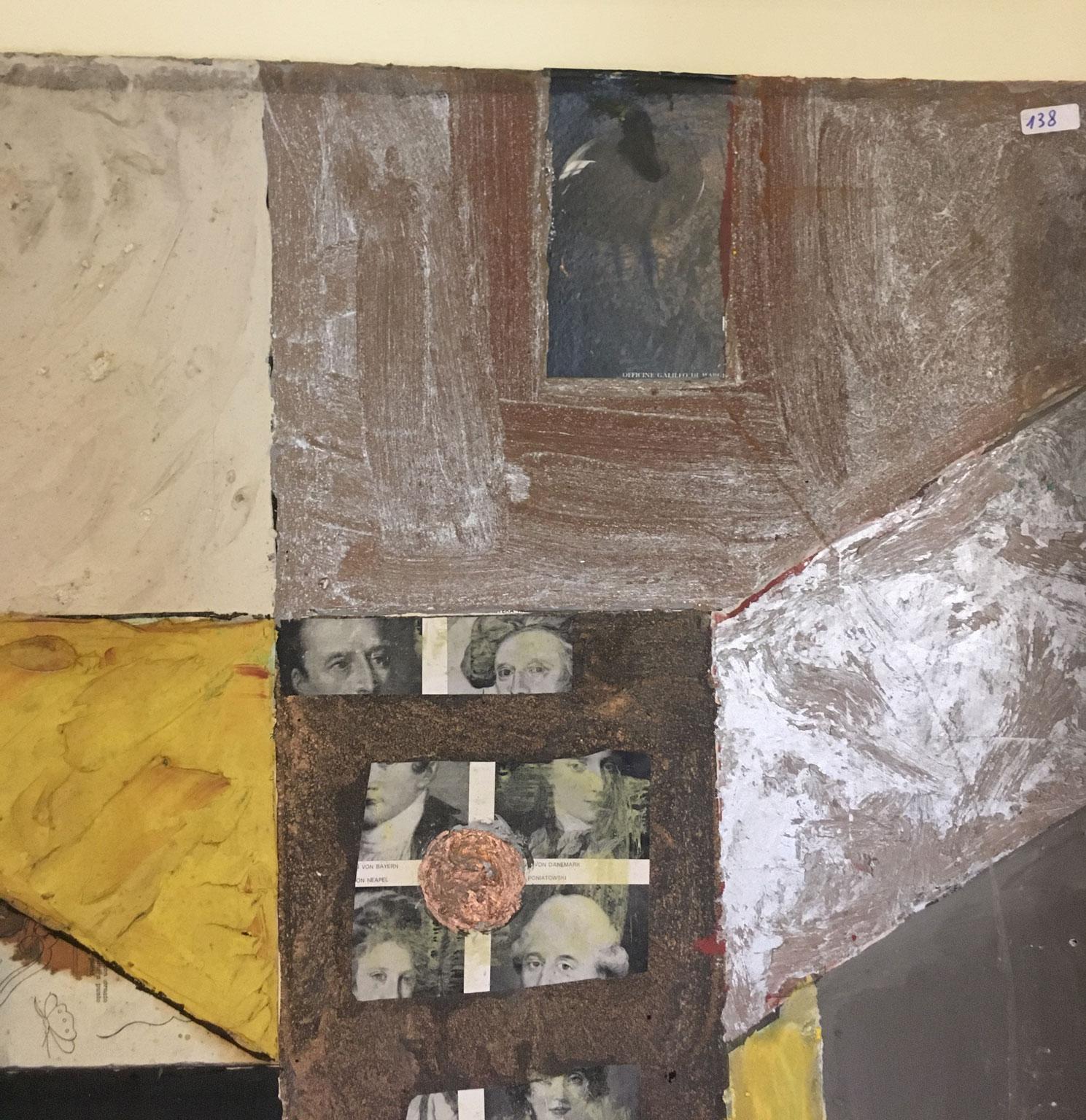 1960 Abstract Painting and Paper Collage Ermete by Ermete Lancini  For Sale 2