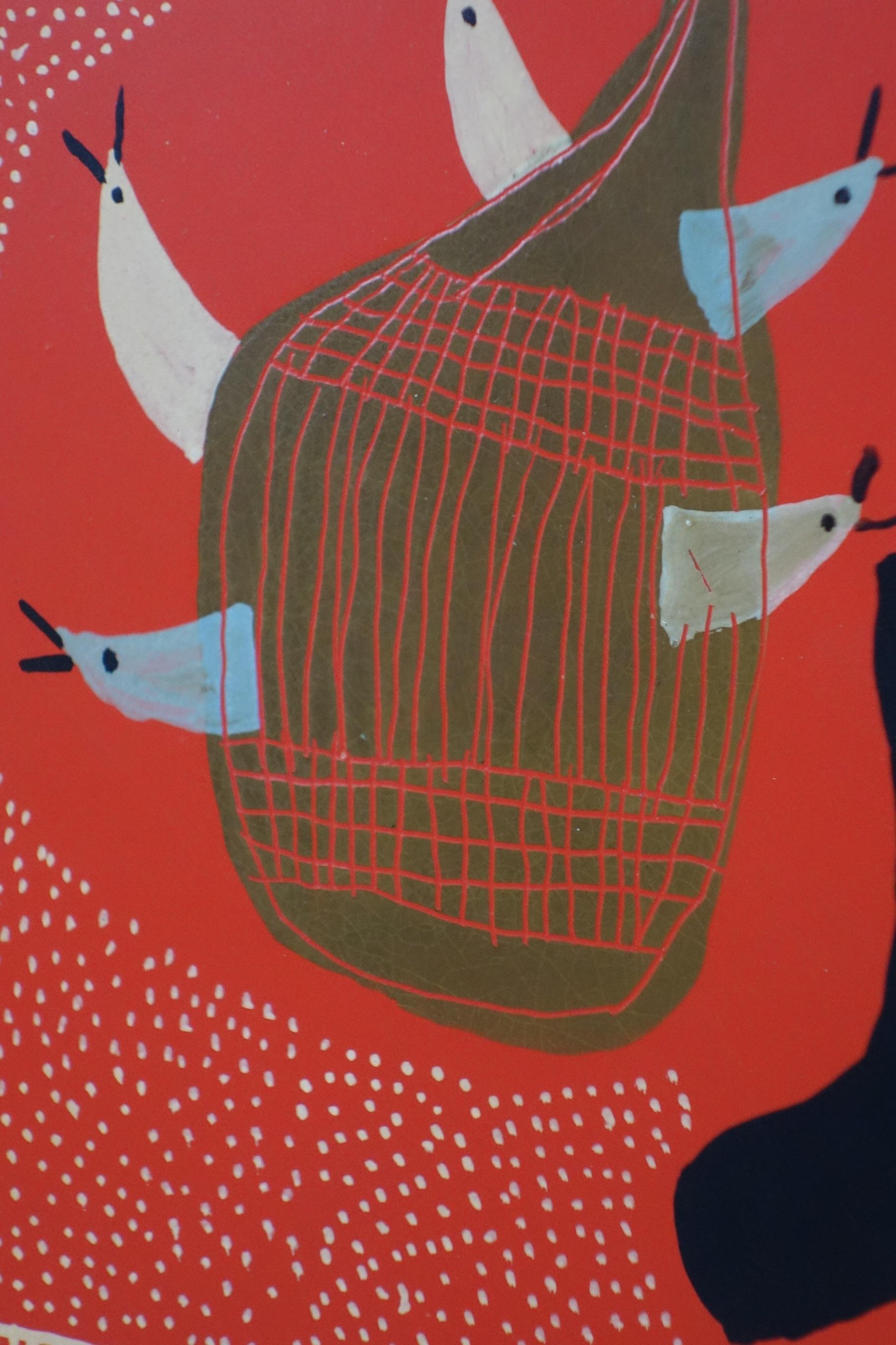 1960 Agostino Piazza Tino da Noale Italienische Kunst Naif Big Paint Wood im Angebot 3