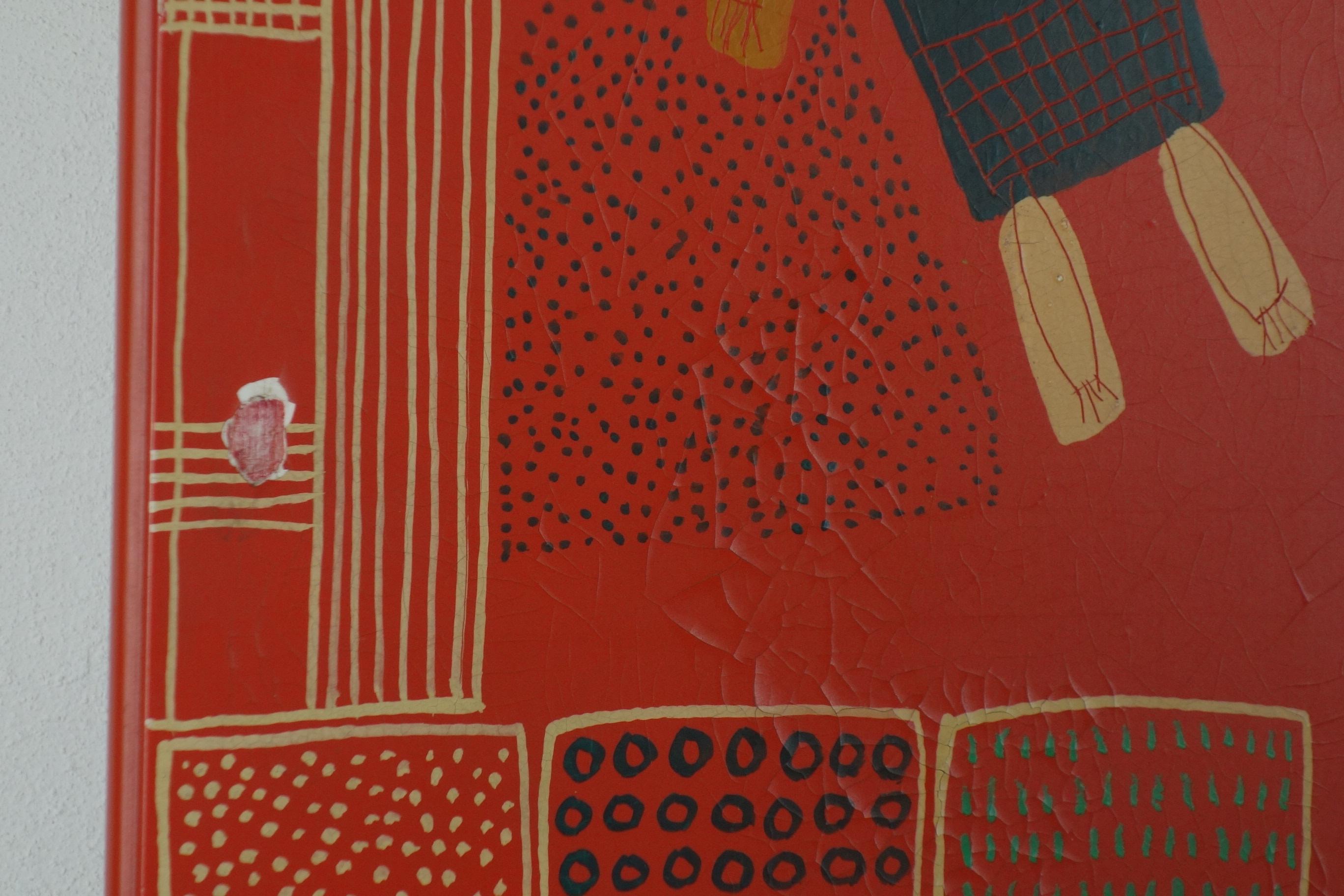 1960 Agostino Piazza Tino da Noale Italienische Kunst Naif Big Paint Wood im Angebot 6