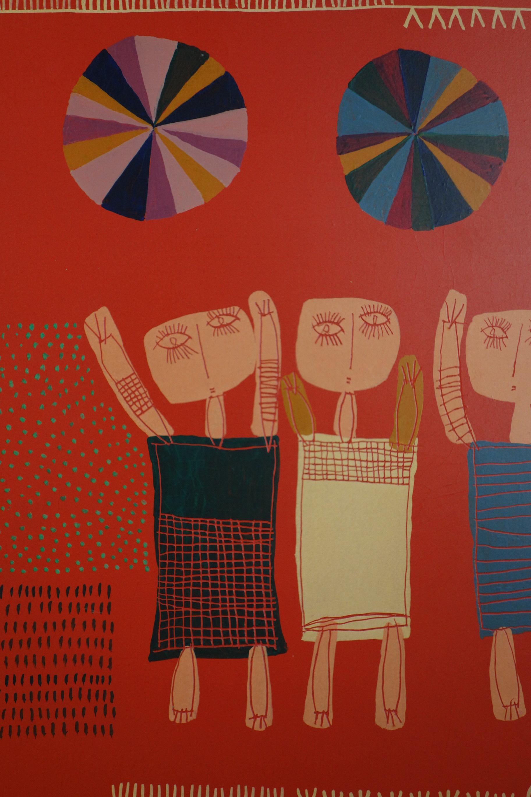 1960 Agostino Piazza Tino da Noale Italienische Kunst Naif Big Paint Wood (Mitte des 20. Jahrhunderts) im Angebot