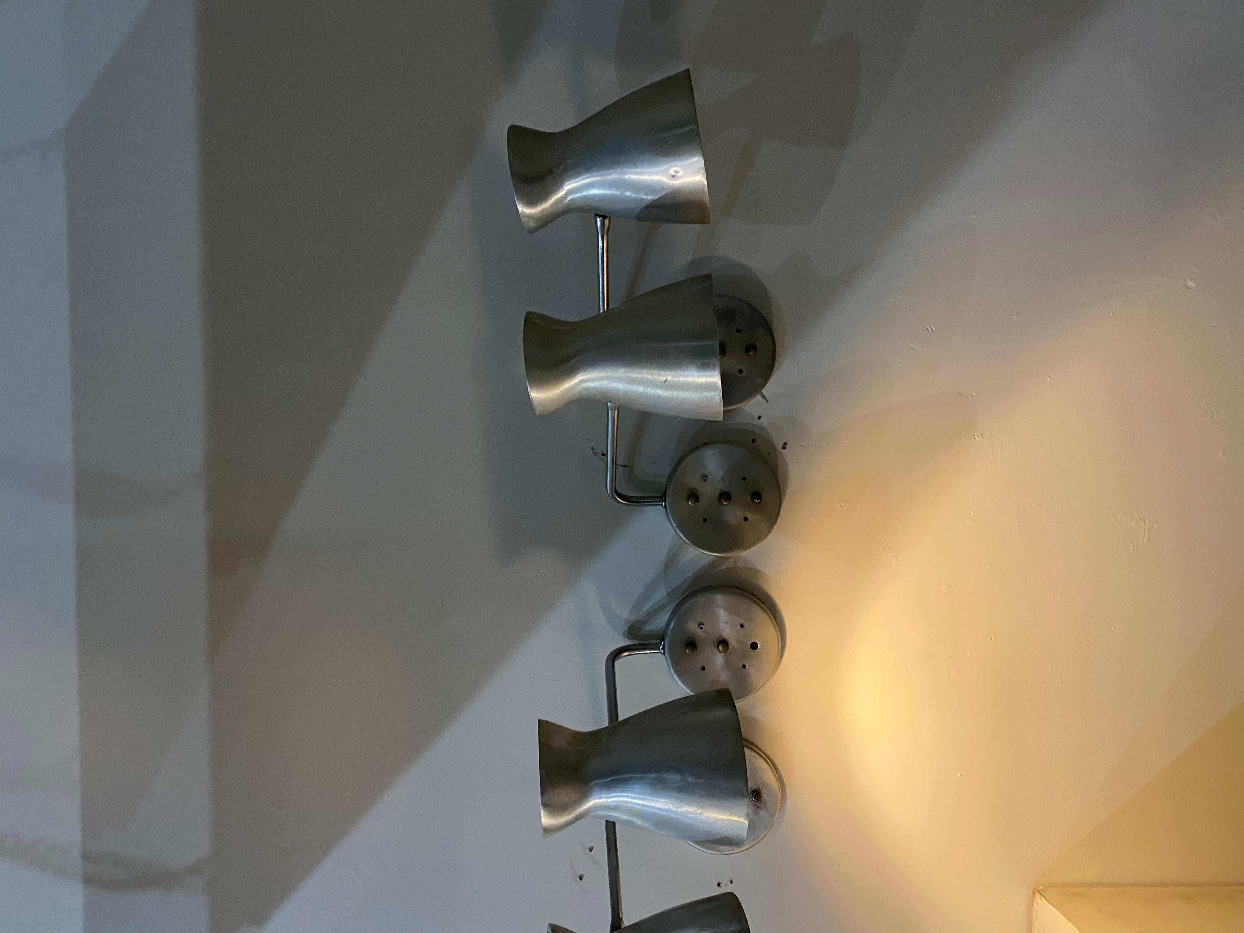1960 Aluminum Articulating MCM Wall Sconce Lights In Good Condition In Surrey, BC