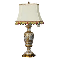 1960 American Marbro Co Gold White Porcelain Lamp