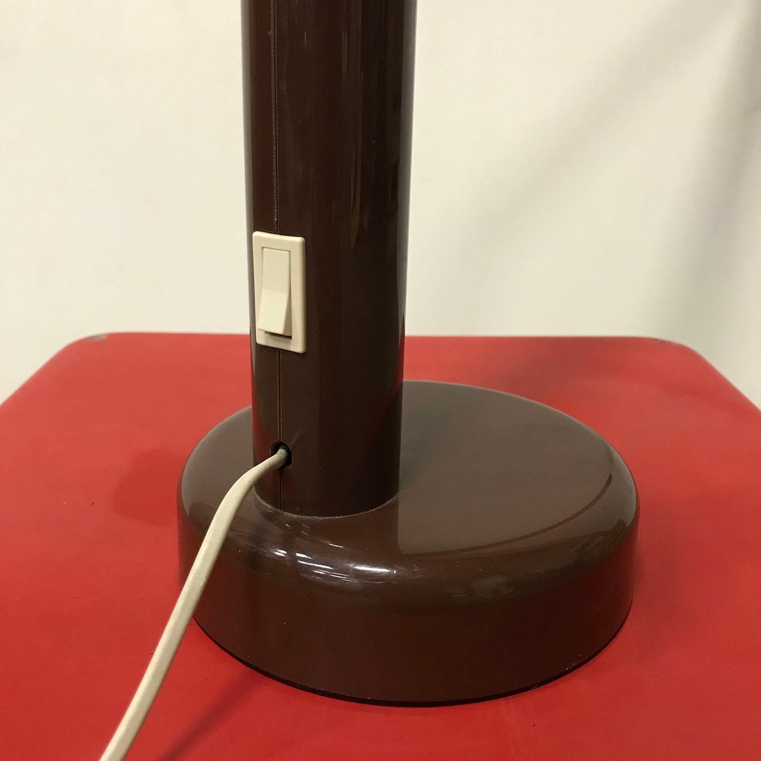 1960, Anders Pehrson for Atelje Lyktan, Sweden, Tube Desk Lamp in Brown Plastic For Sale 5