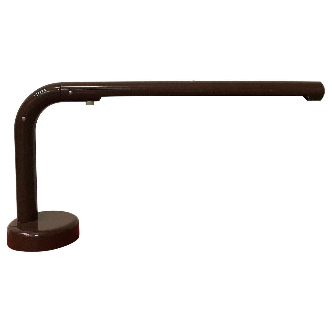 1960, Anders Pehrson for Atelje Lyktan, Sweden, Tube Desk Lamp in Brown Plastic For Sale