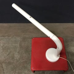 1960, Anders Pehrson for Atelje Lyktan, Sweden, Tube Desk Lamp Off-White Plastic