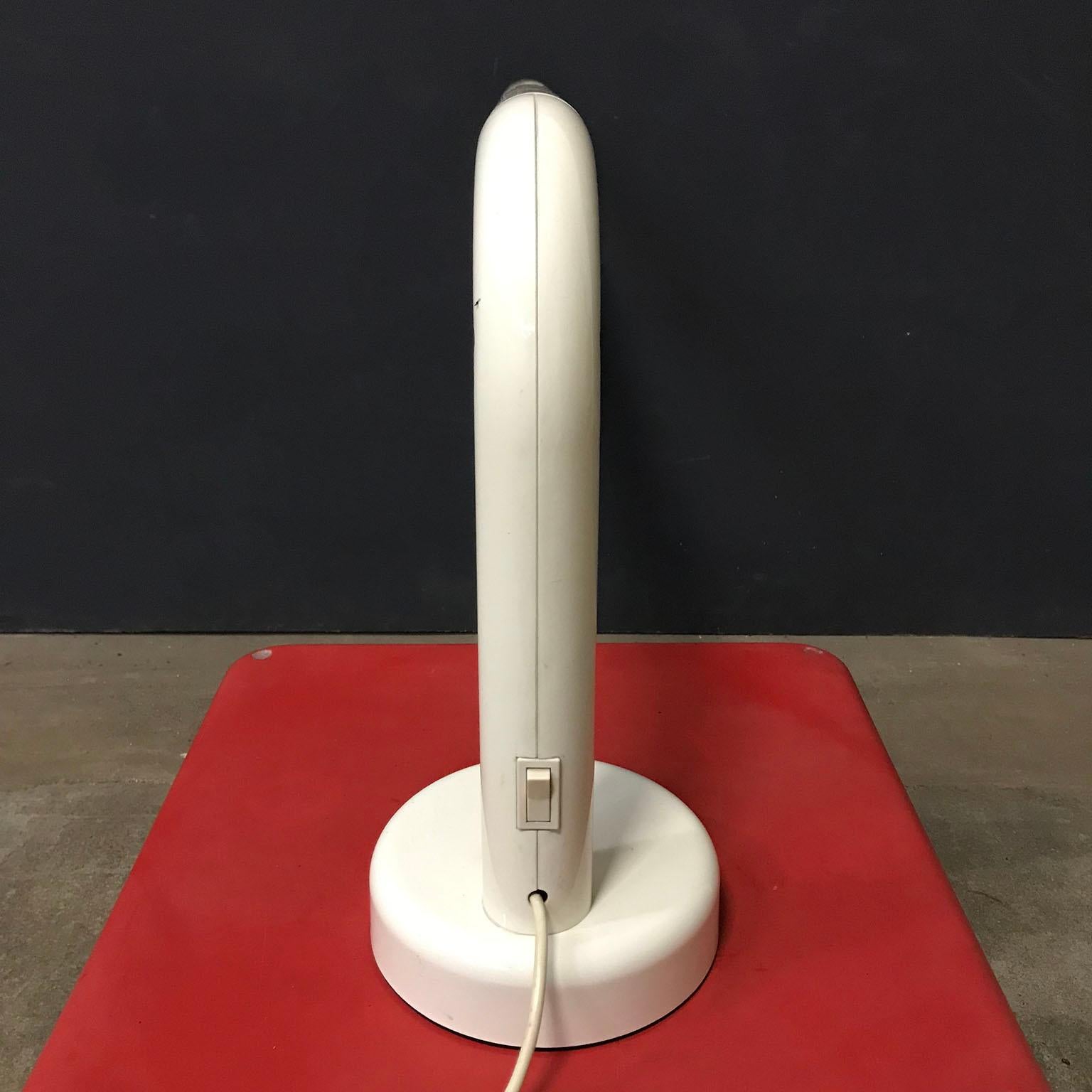 Mid-Century Modern 1960, Anders Pehrson for Atelje Lyktan, Sweden, Tube Desk Lamp Off-White Plastic For Sale
