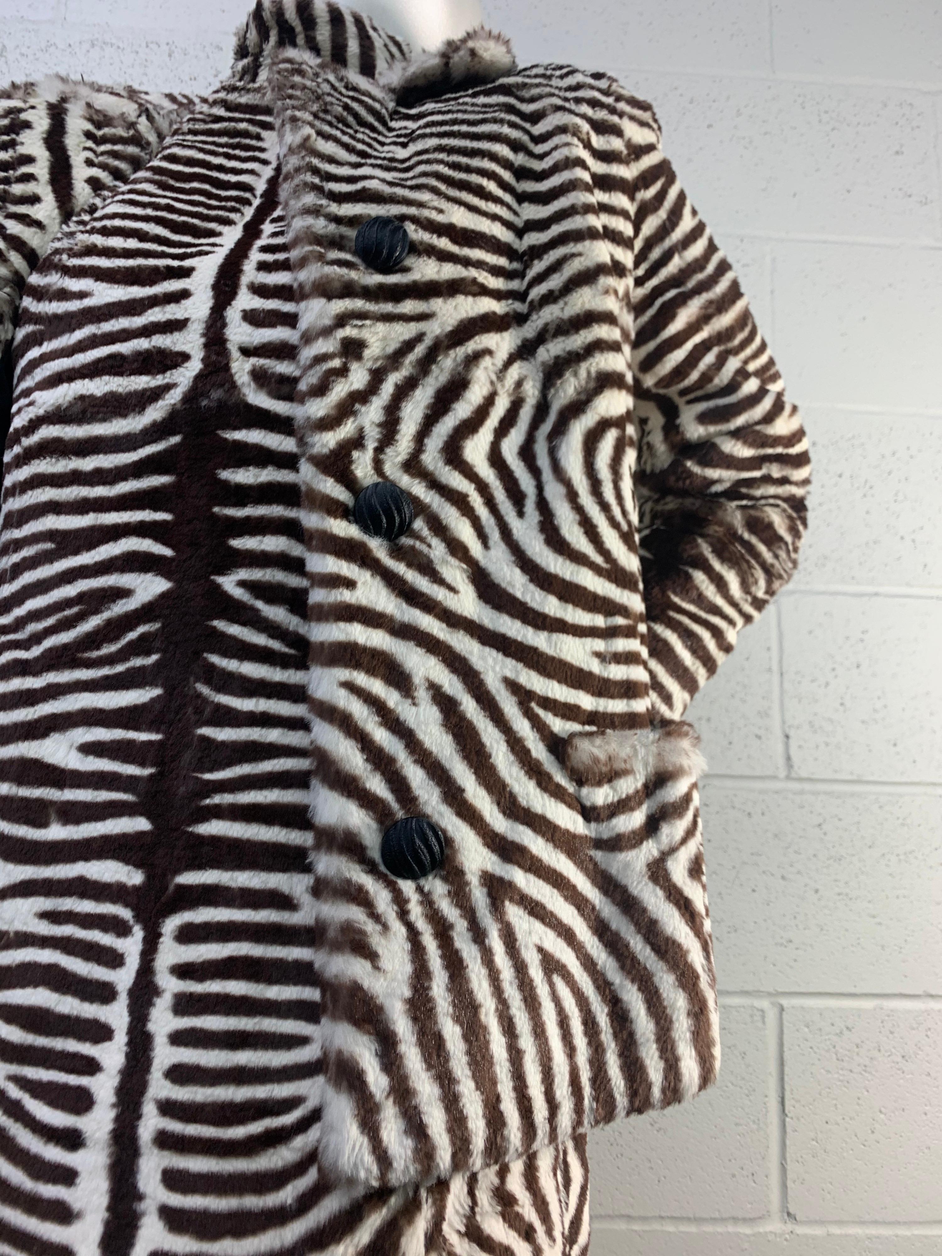 1960 Arthur Stevens Zebra Stenciled Lapin Mod Dress and Jacket Ensemble For Sale 10