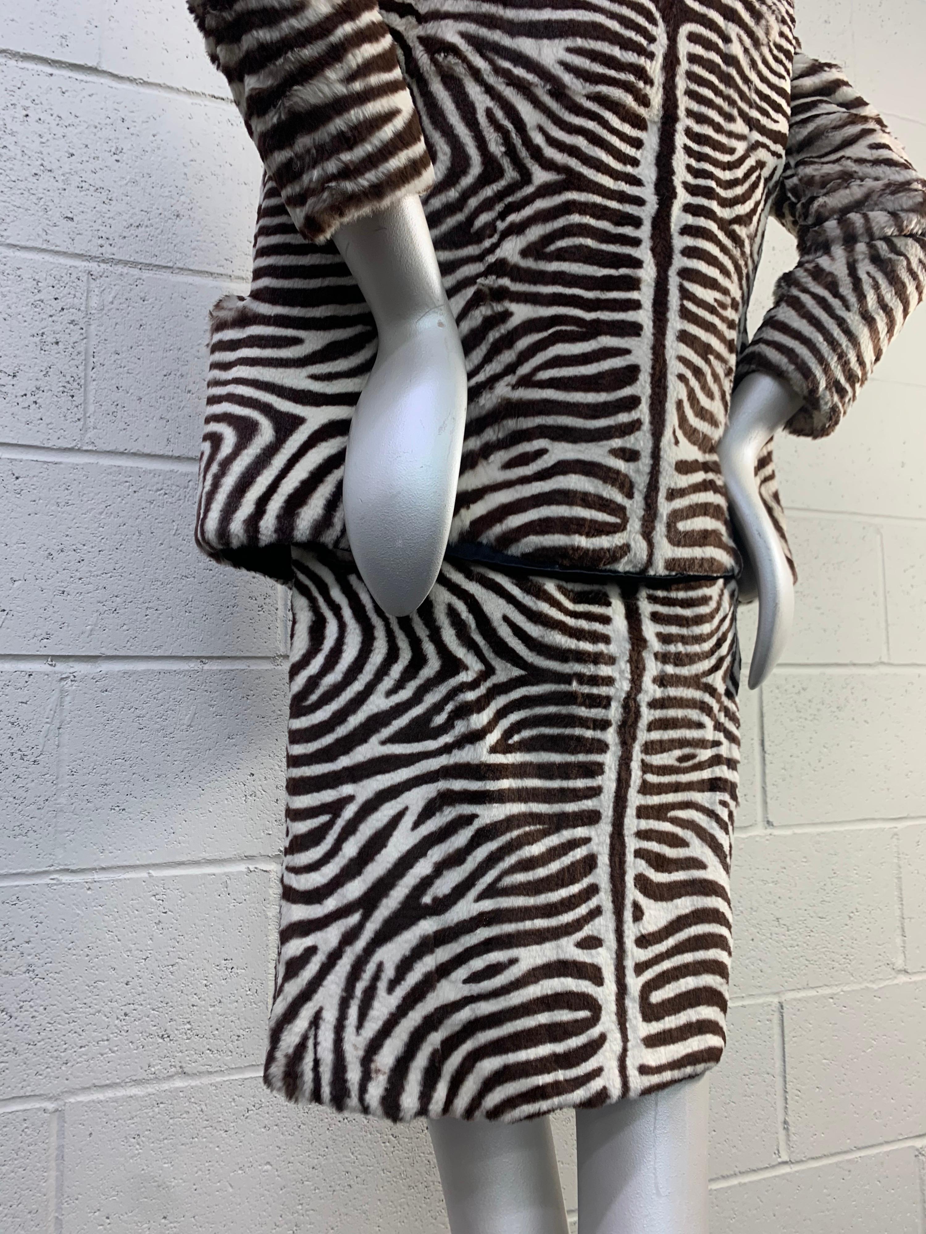 1960 Arthur Stevens Zebra Stenciled Lapin Mod Dress and Jacket Ensemble In Excellent Condition For Sale In Gresham, OR
