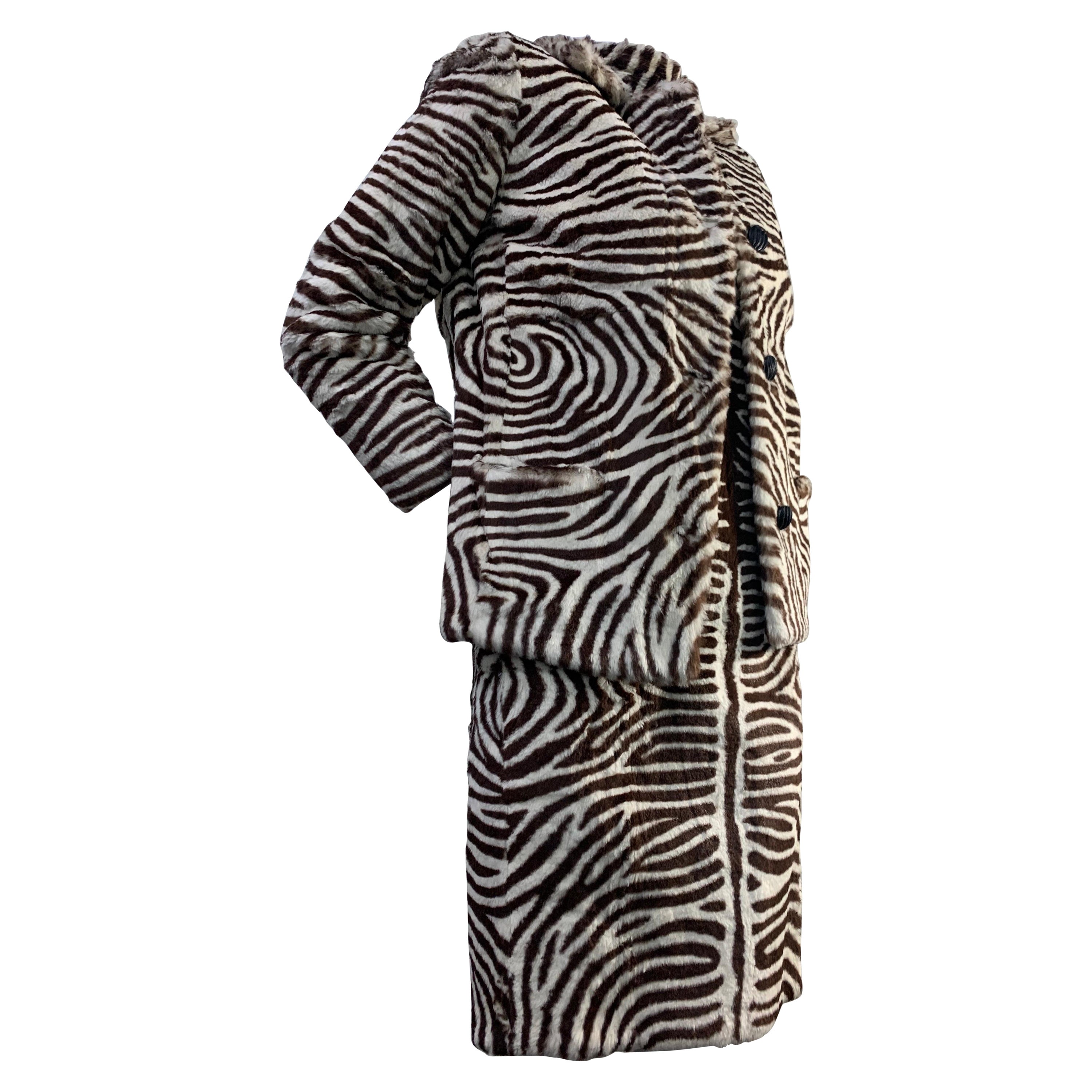 Arthur Stevens Zebra Stenciled Lapin Mod Kleid und Jacke Ensemble
