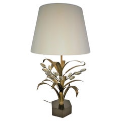 1960 Bagues Style Gilt Brass and Crystal Table Lamp