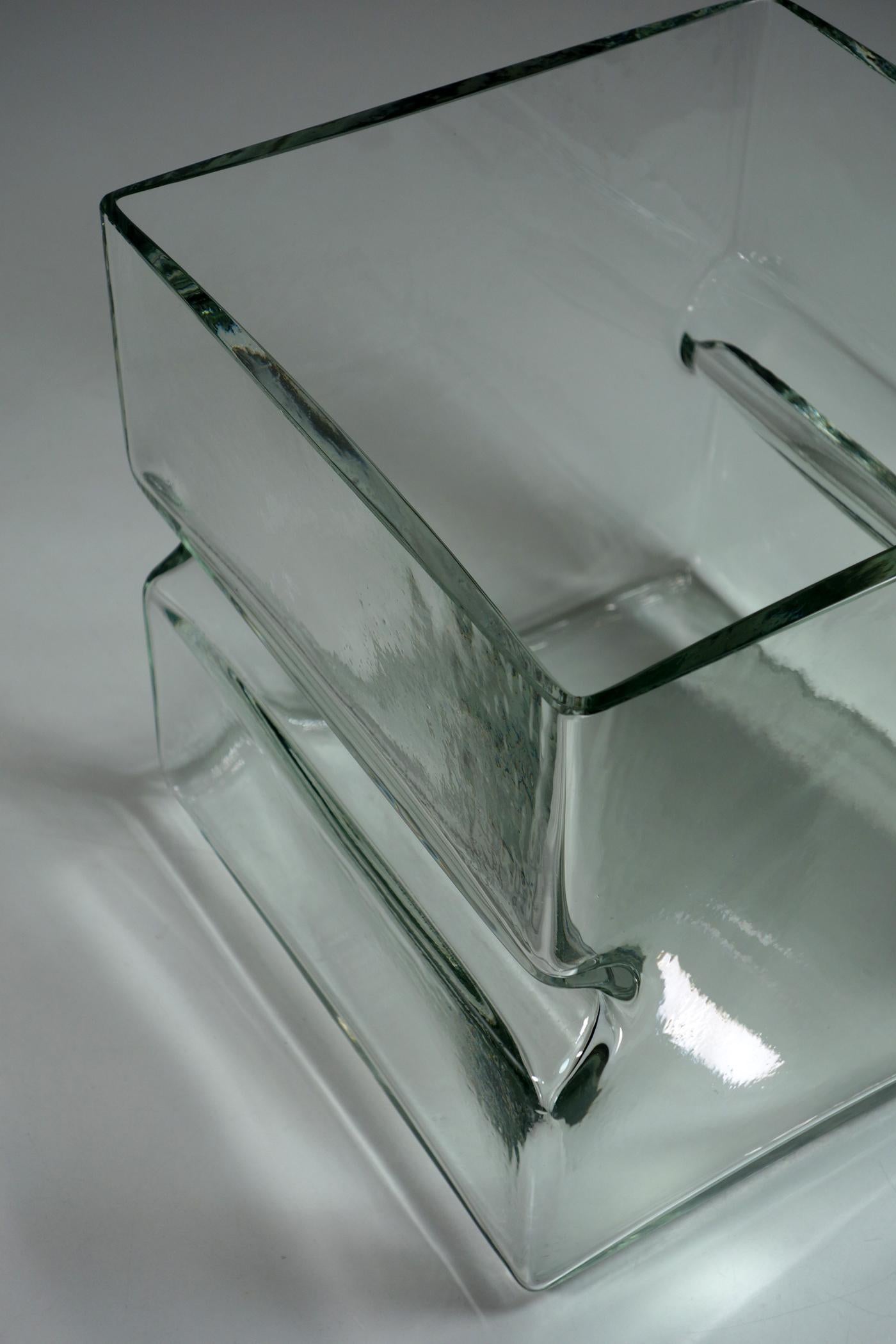 1960 Barbini Italienisches A Space Age Design Murano Glas Würfel Vase im Angebot 6