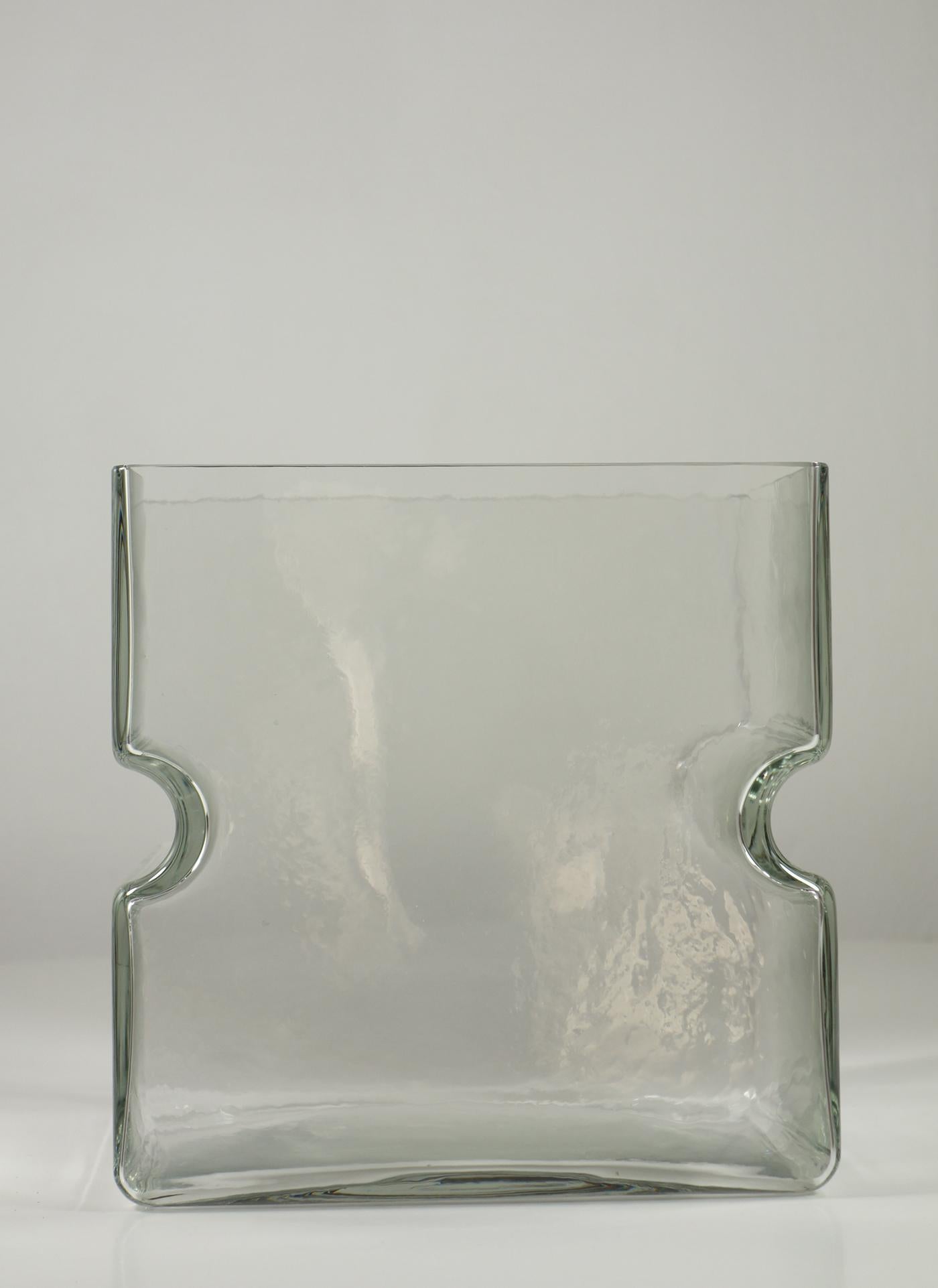 1960 Barbini Italienisches A Space Age Design Murano Glas Würfel Vase im Zustand „Hervorragend“ im Angebot in Brescia, IT