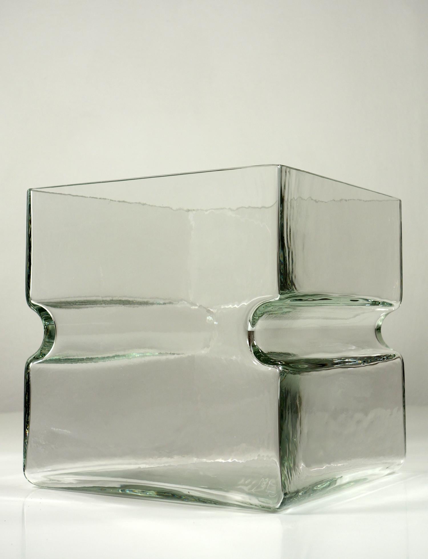 1960 Barbini Italienisches A Space Age Design Murano Glas Würfel Vase im Angebot 1