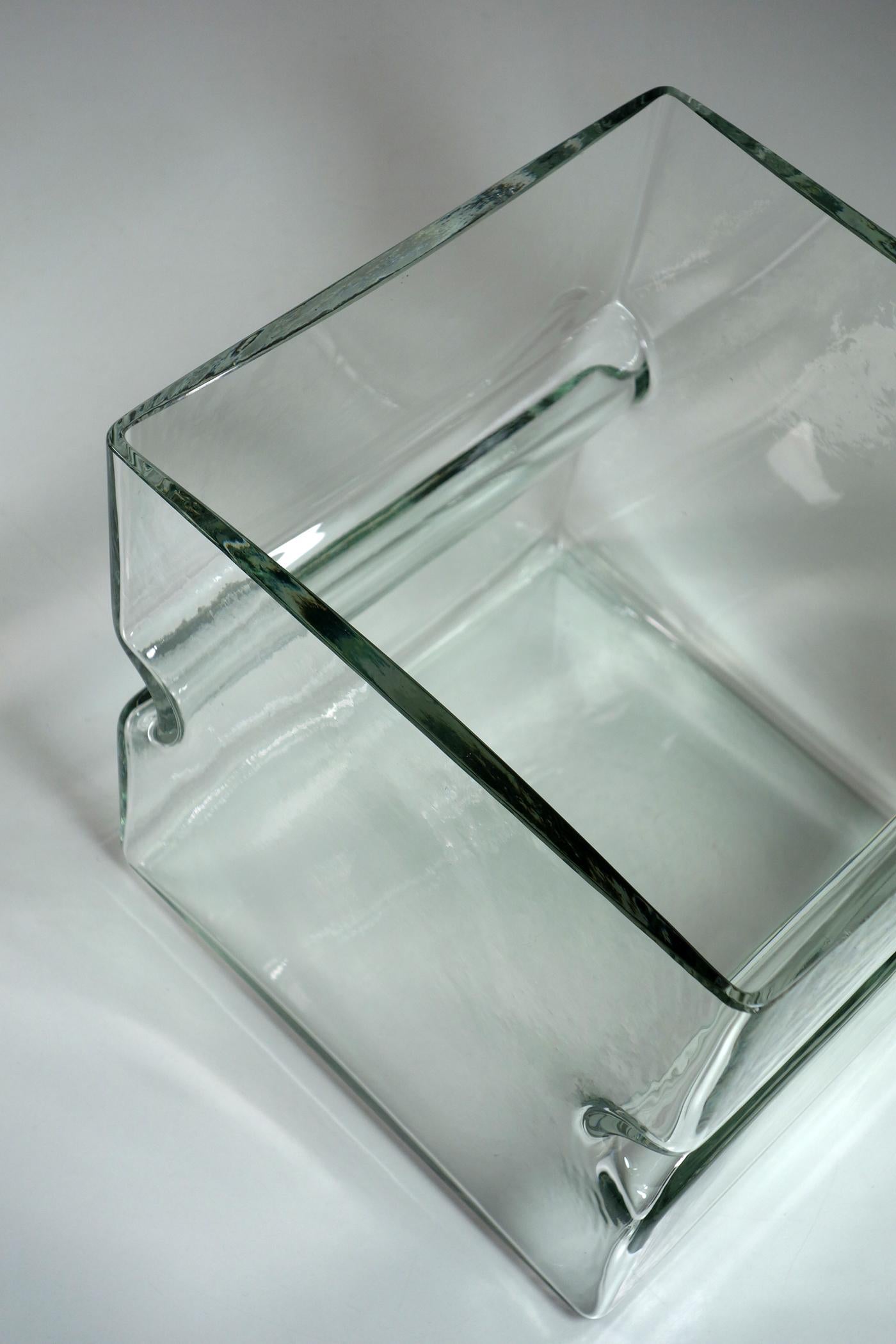 1960 Barbini Italienisches A Space Age Design Murano Glas Würfel Vase im Angebot 5