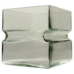 Cubo de cristal de Murano con diseño de la Era Espacial Italiana Barbini 1960
