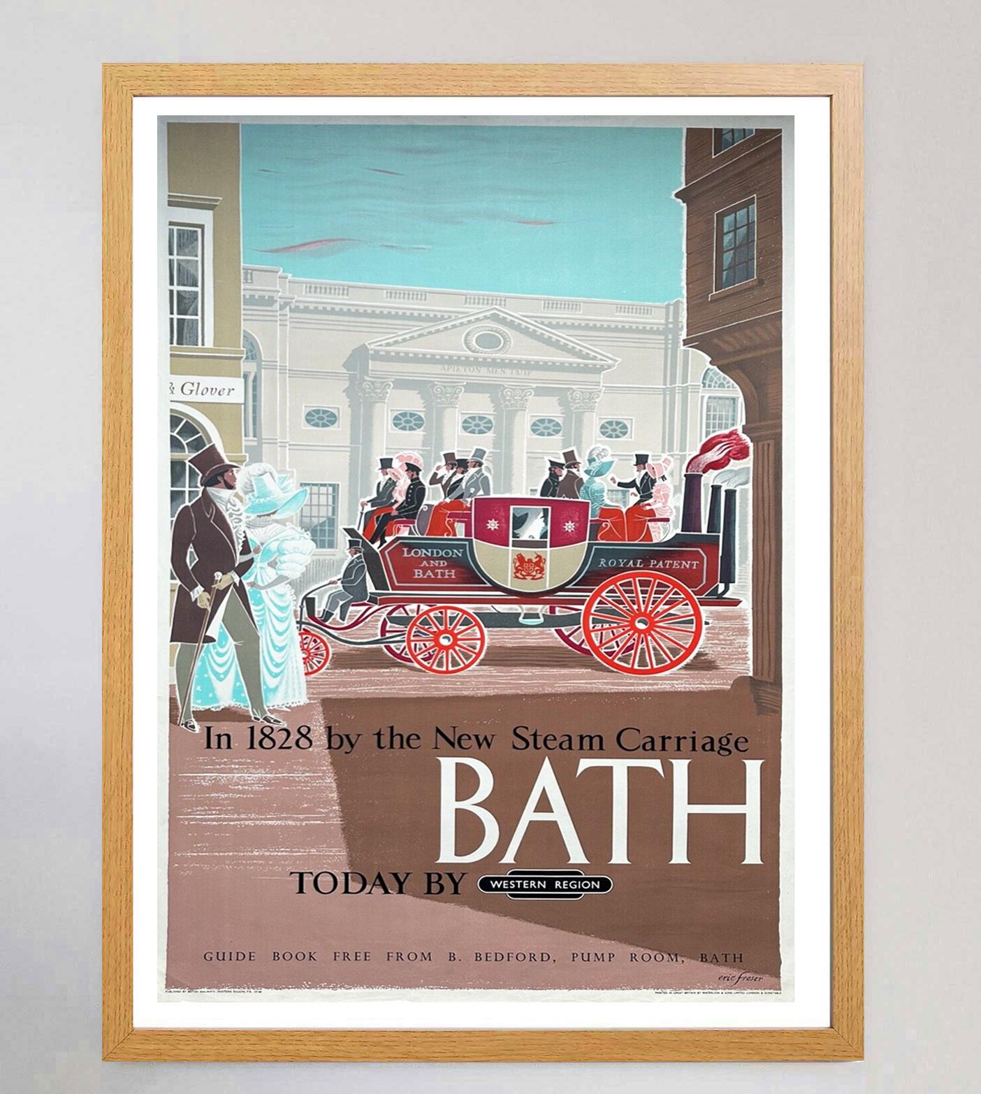 1960 Bath - British Railways Original Vintage Poster In Good Condition For Sale In Winchester, GB