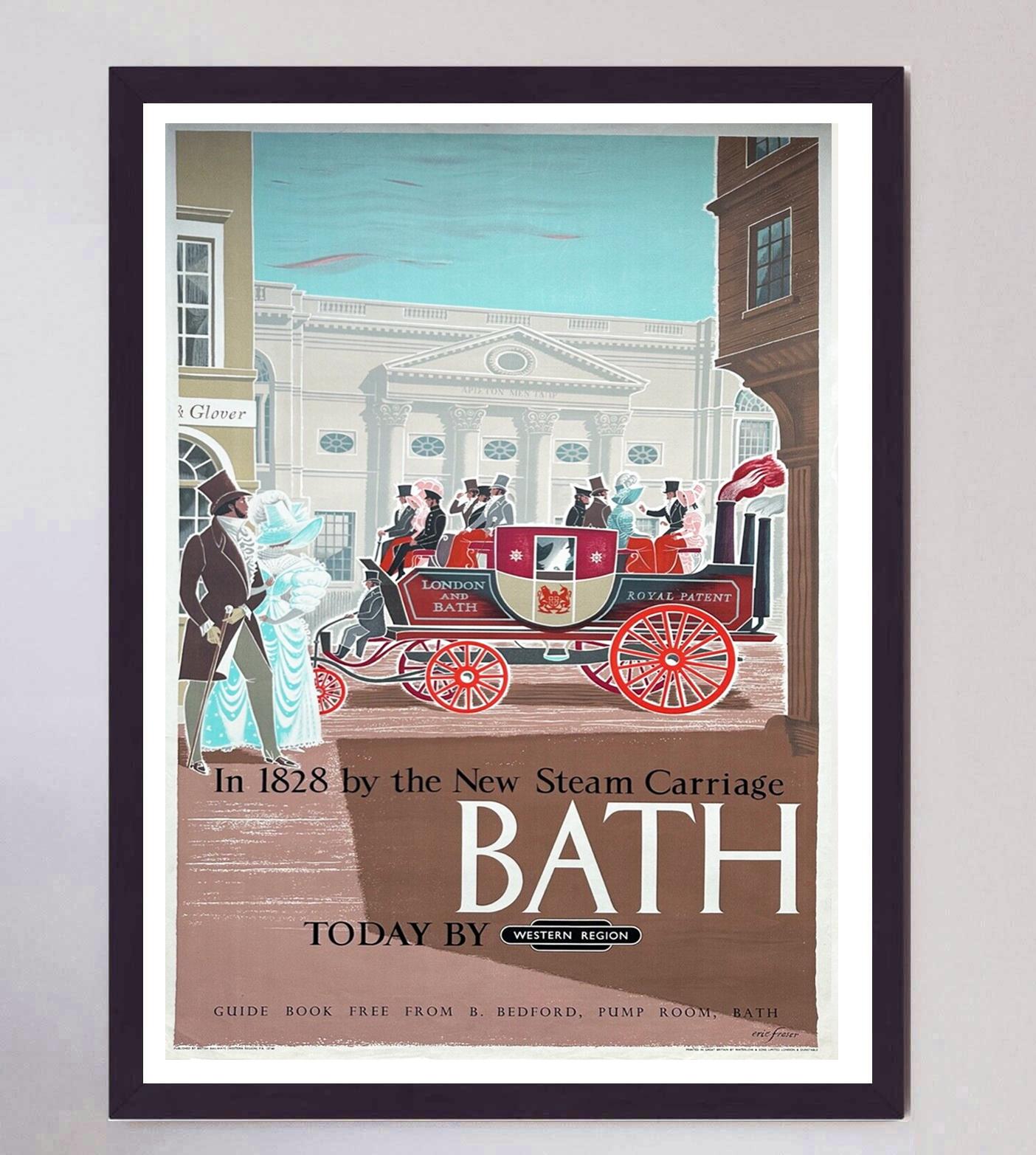 1960 Bath - Britische Eisenbahnen Original Vintage Poster (Papier) im Angebot