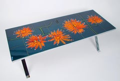 1960 BelArti Belgium Ceramic Tile Coffee Table, signed Adri Belgique