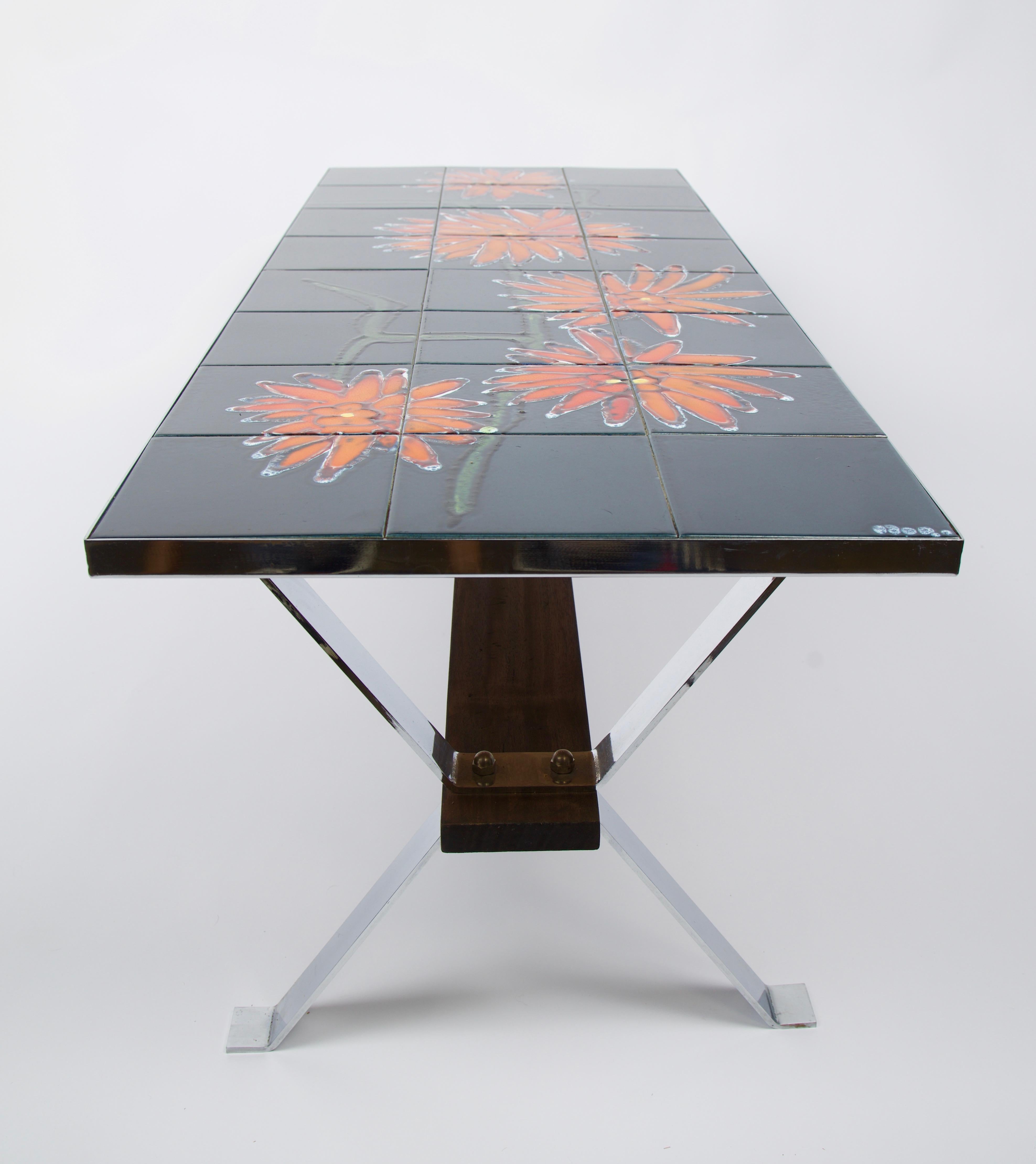 Table basse en céramique BelArti Belgique, signée Adri Belgique, 1960 Bon état à Los Angeles, CA