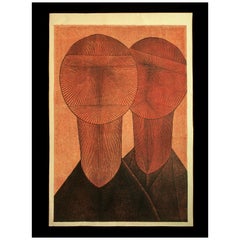 1960 Big Boys, stampa su legno di Tomio Kinoshita, Giappone