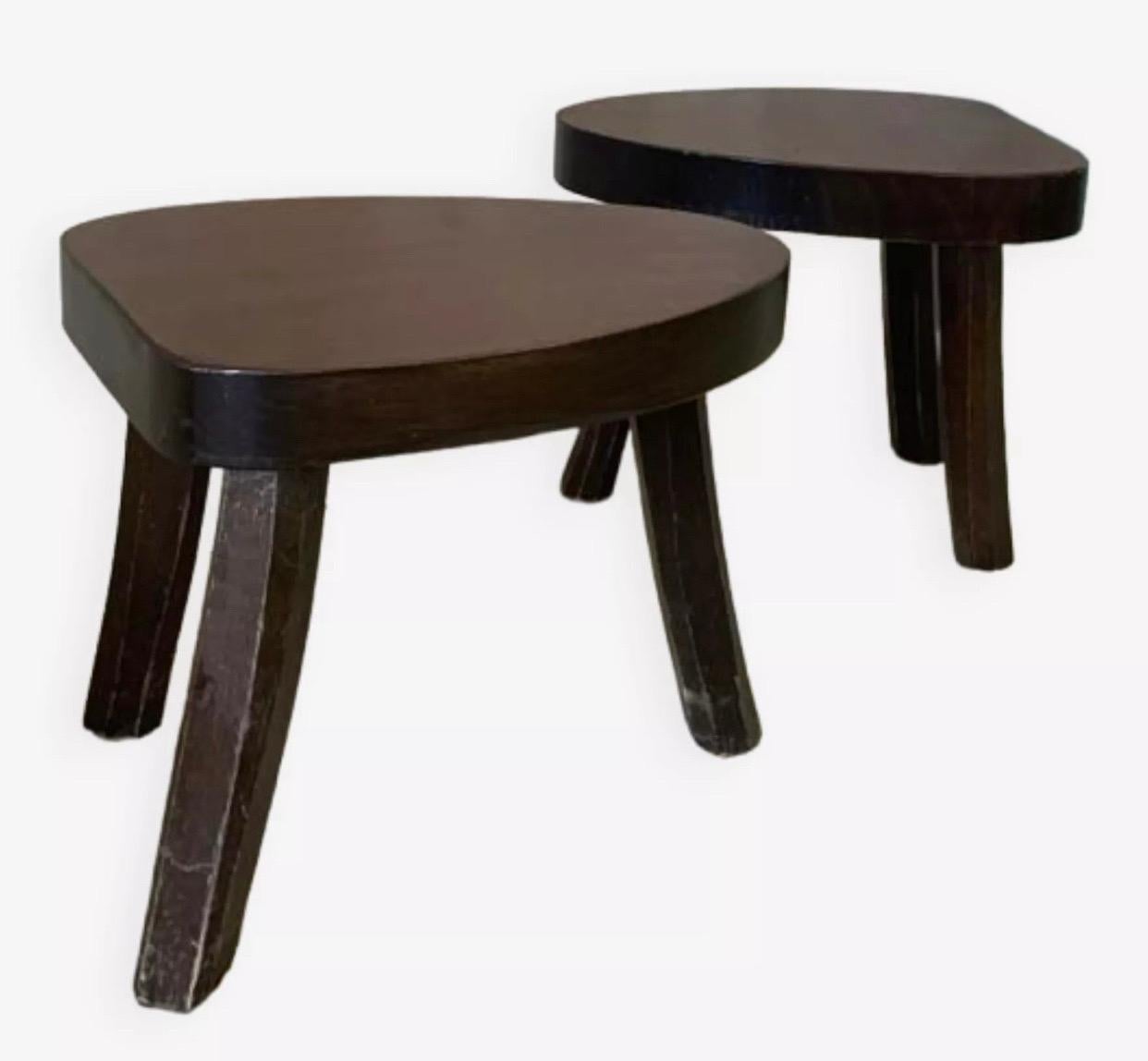 Hand-Crafted 1960 Brutalist French Stools For Sale