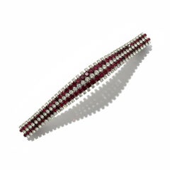 1960 Burmese Ruby and Diamond Bracelet in White Gold