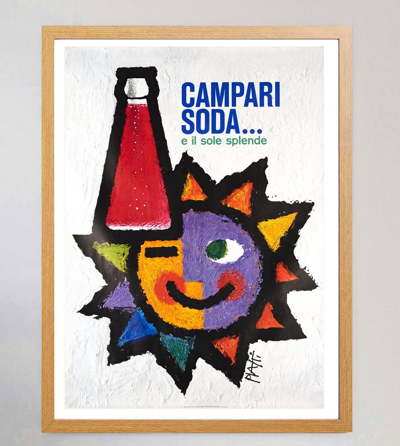 Italian 1960 Campari Soda, Piatti Original Vintage Poster