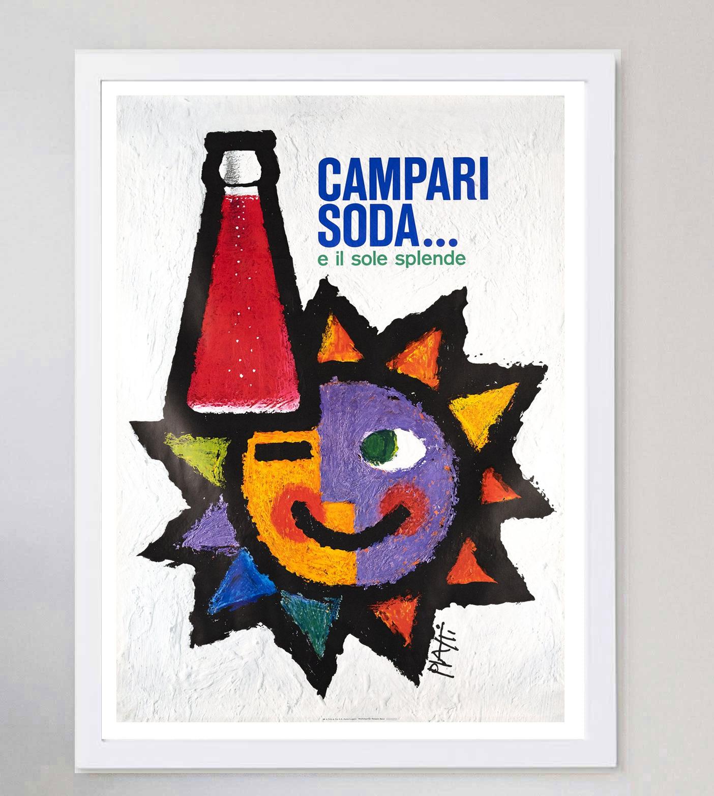 1960 Campari Soda, Piatti Original Vintage Poster In Good Condition In Winchester, GB