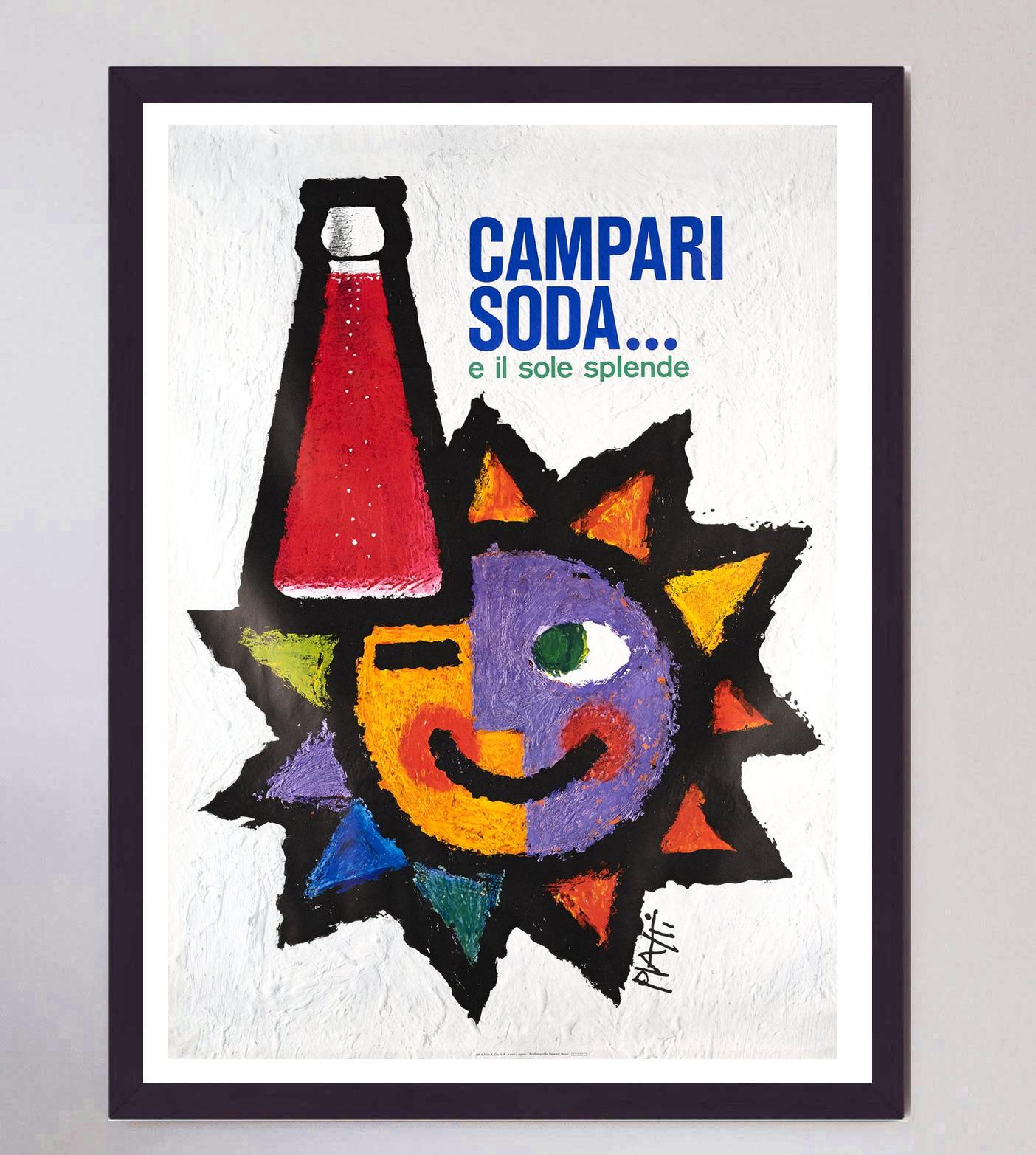Mid-20th Century 1960 Campari Soda, Piatti Original Vintage Poster