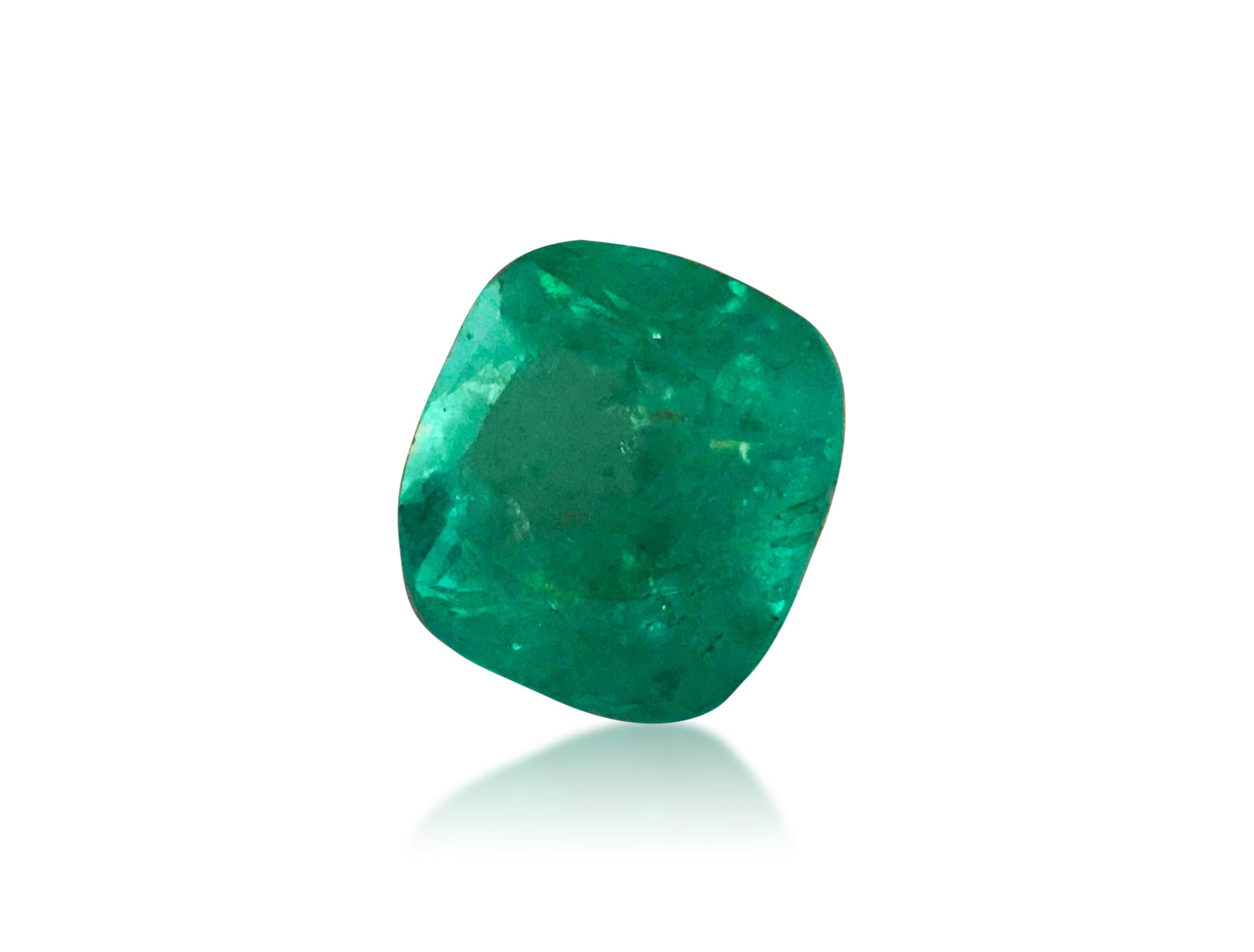 Cushion Cut 19.60 Carat Natural Loose Emerald Gemstone. AAA Gem For Sale