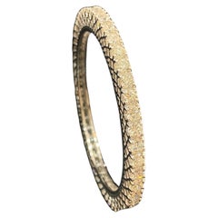 19.60 Carats Round Brilliant Cut Natural Diamonds Eternity Bangle 18K White Gold