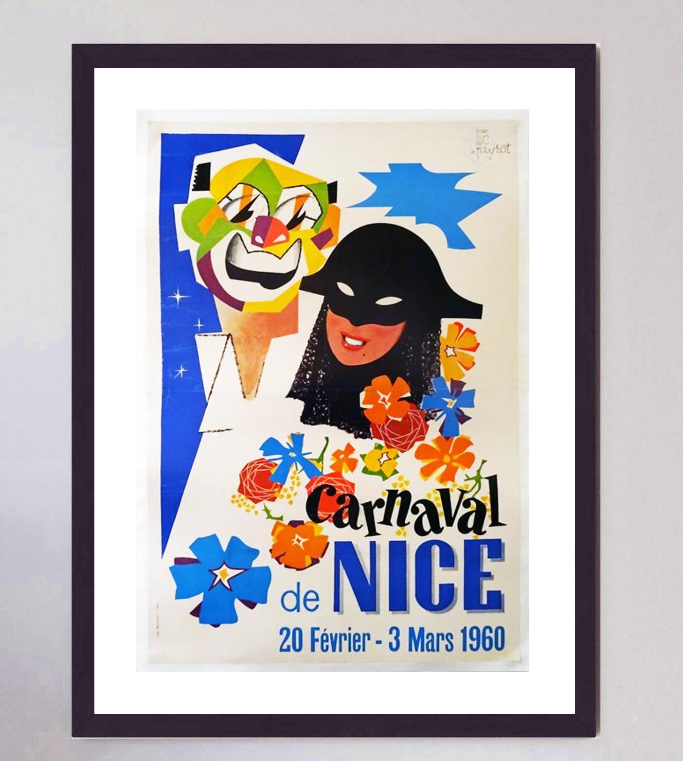 1960 Carnaval De Nice Original Vintage Poster In Good Condition For Sale In Winchester, GB