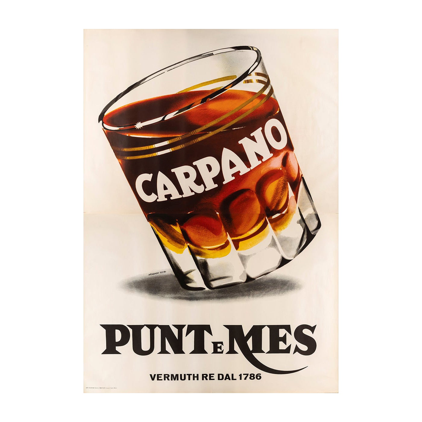 1960 Carpano - Punt e Mes Poster originale d
epoca in vendita