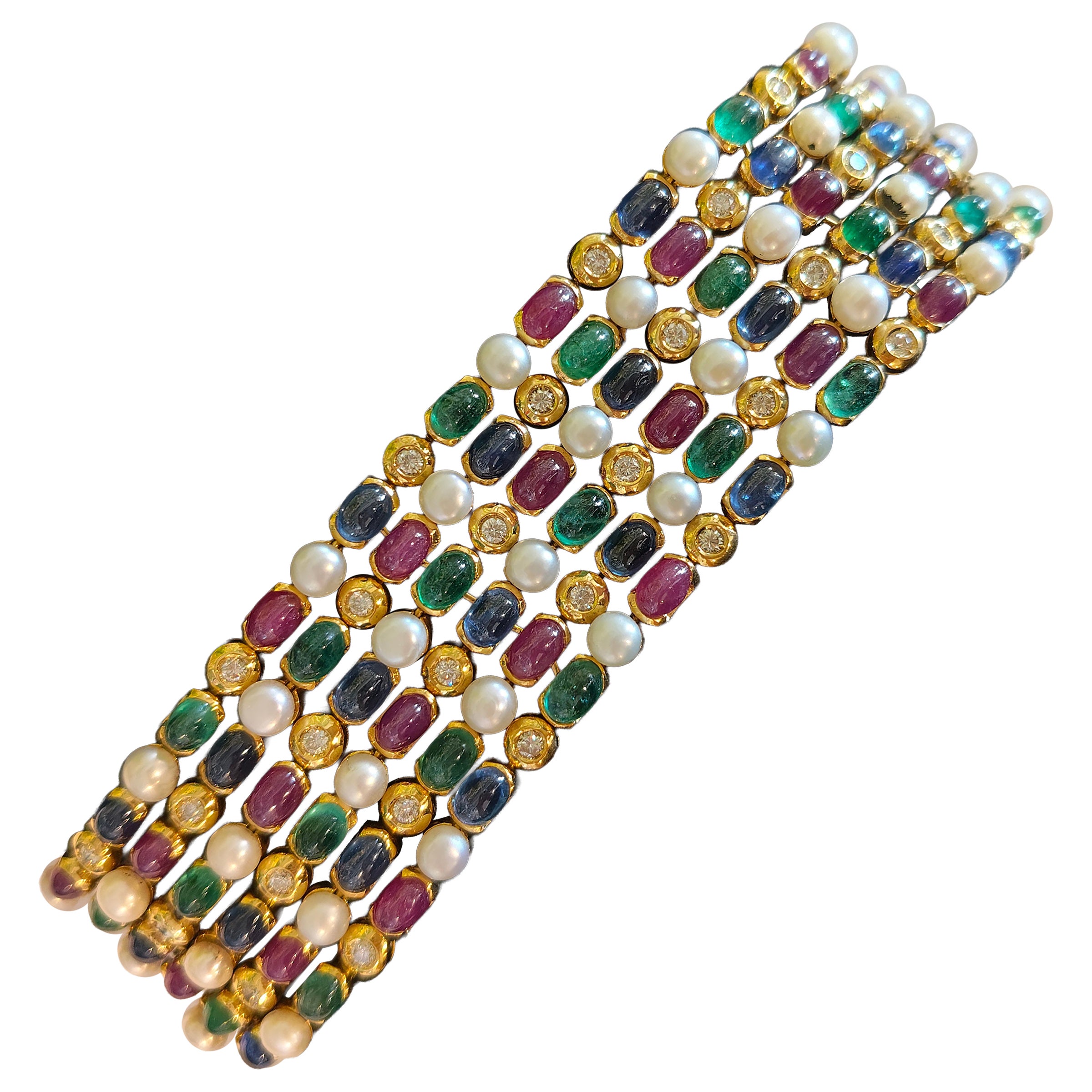 1960 Chantecler Capri GIA Certified 19.2ct ruby 19ct sapphire bracelet