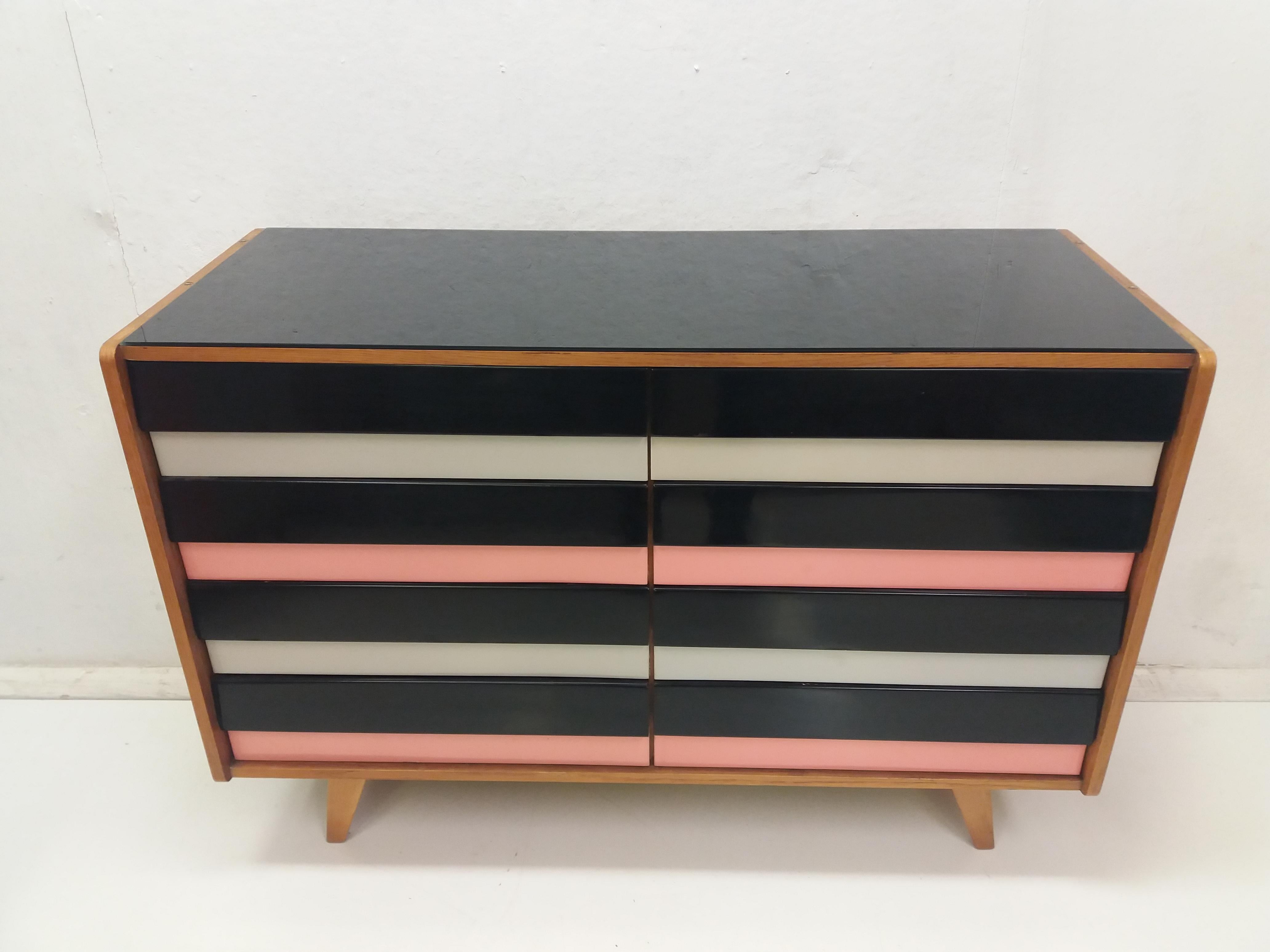 Mid-Century Modern  1960 Chest of Drawers by Jiroutek, Czechoslovakia For Sale