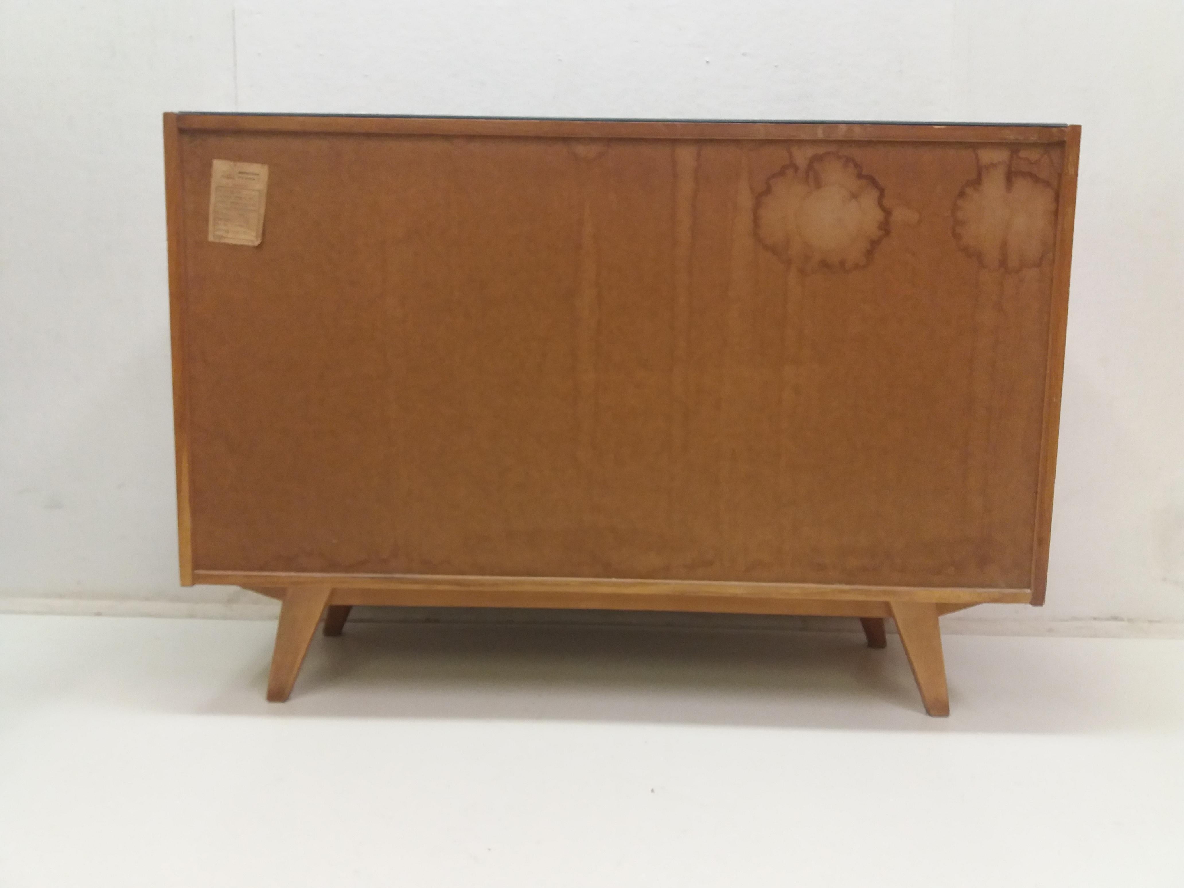 Glass  1960 Chest of Drawers by Jiroutek, Czechoslovakia For Sale