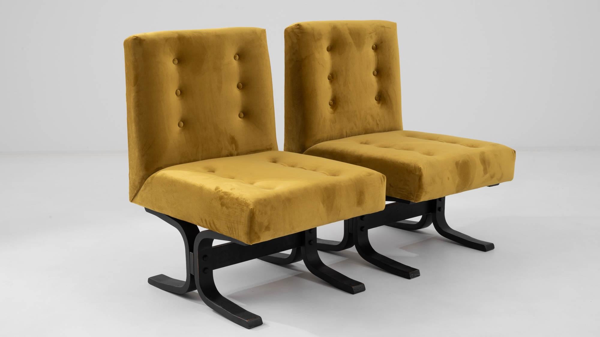 1960 Czechia Upholstered Chairs by Ludvik Volak, Set of 2 For Sale 5